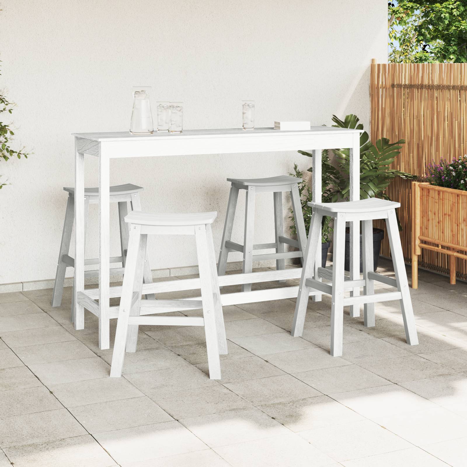 vidaXL Barhocker 6 Stück Weiß HDPE