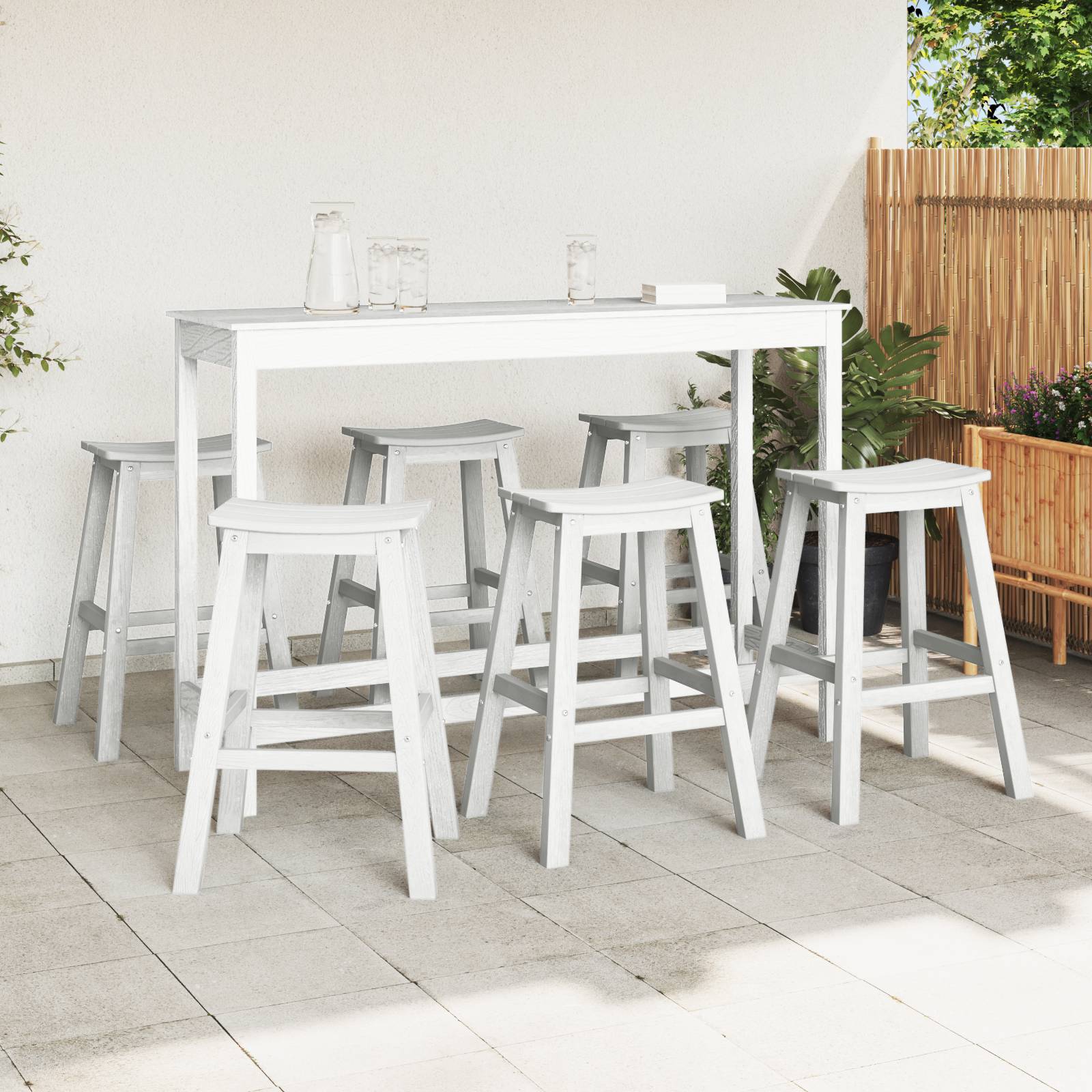 vidaXL Barhocker 9 Stück Weiß HDPE