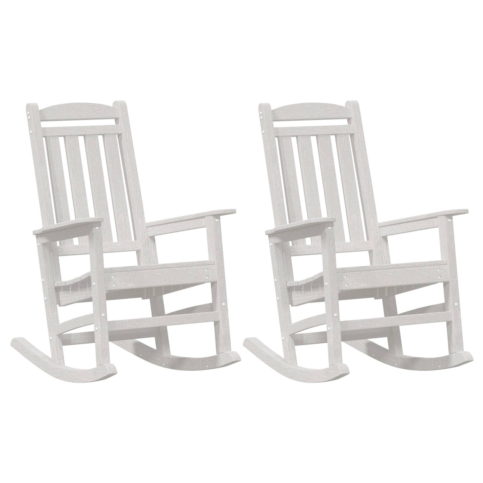 vidaXL Garten Schaukelstühle 2 Stück Weiß 70x92x107,5 cm HDPE