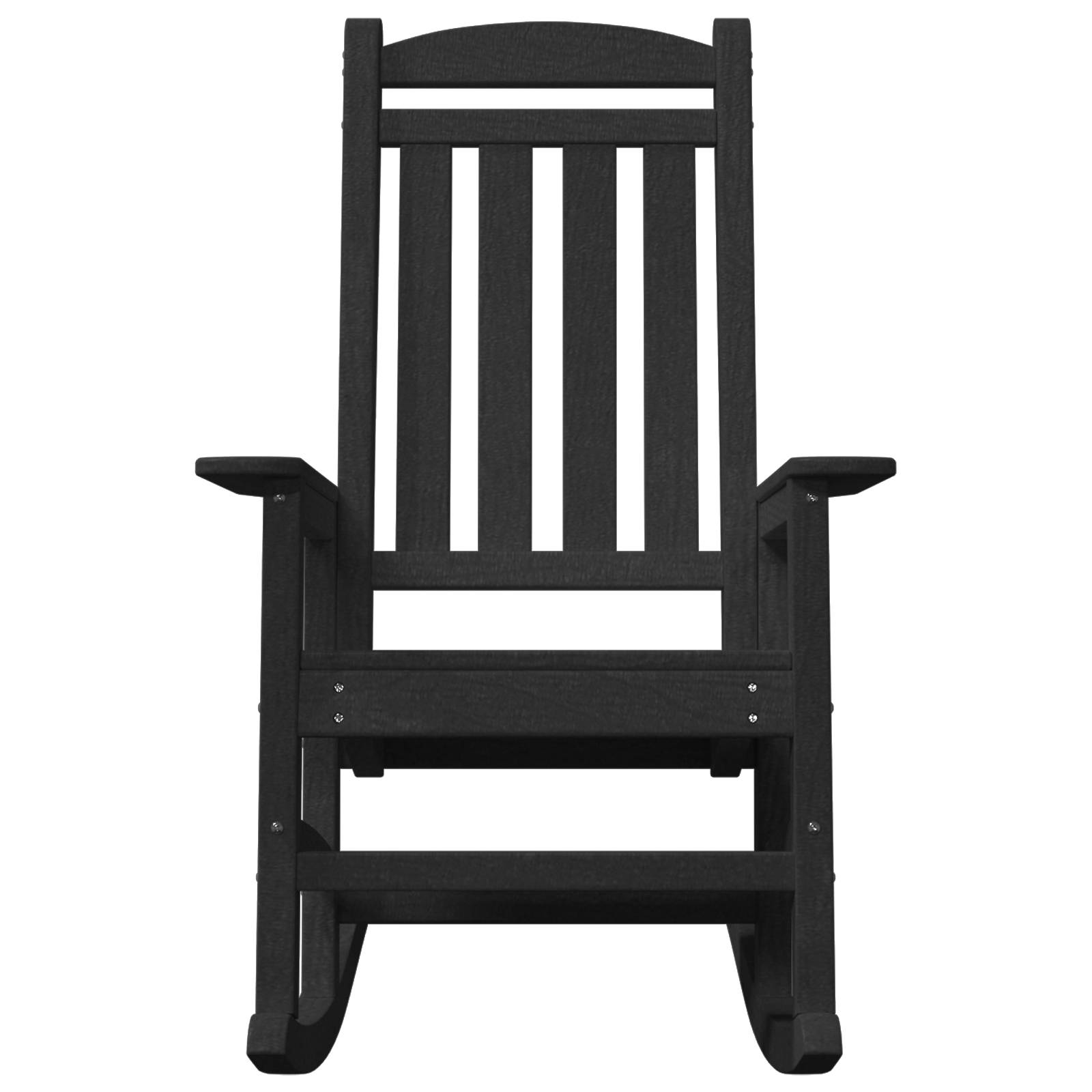 vidaXL Garten Schaukelstühle 2 Stück Schwarz 70x92x107.5 cm HDPE