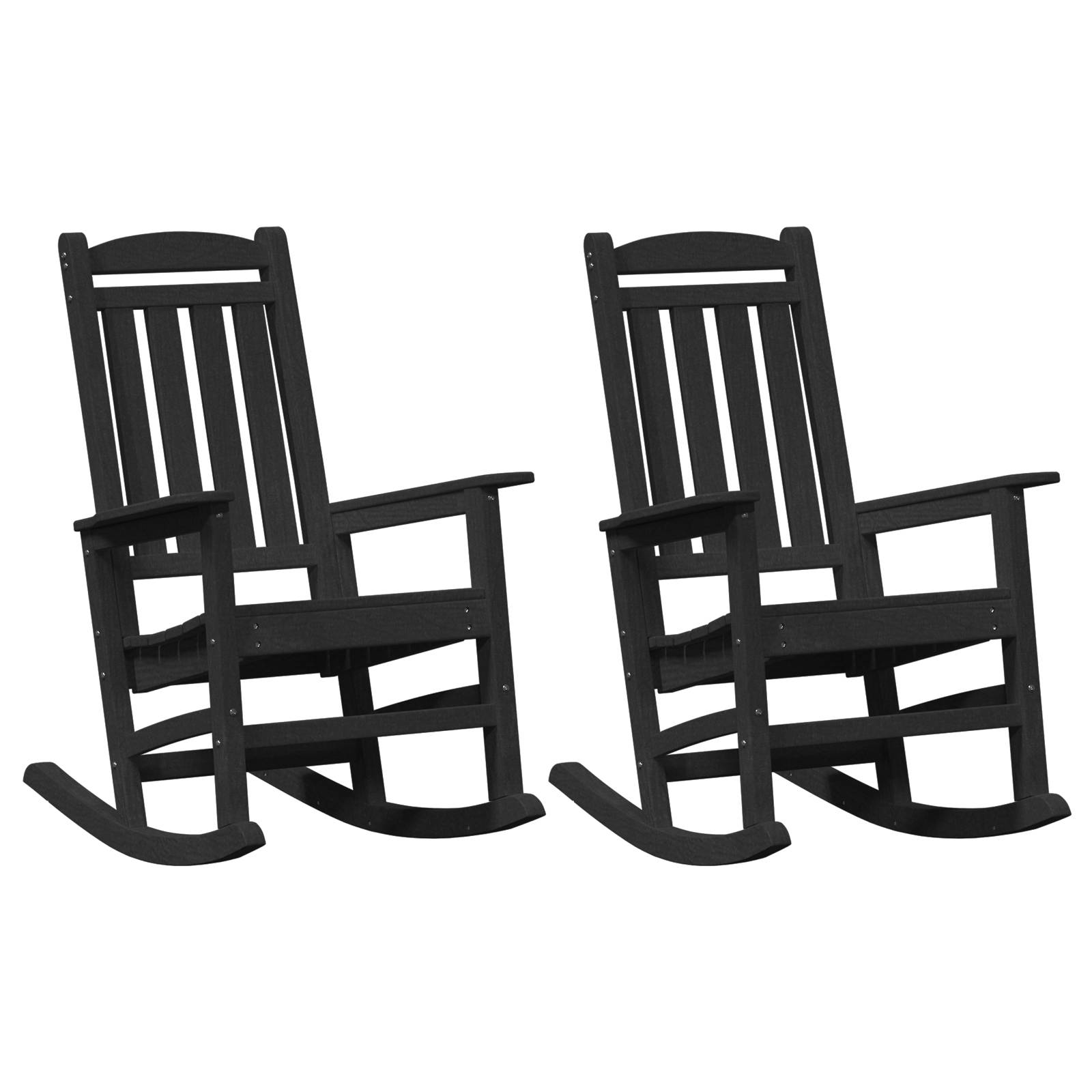 vidaXL Garten Schaukelstühle 2 Stück Schwarz 70x92x107.5 cm HDPE