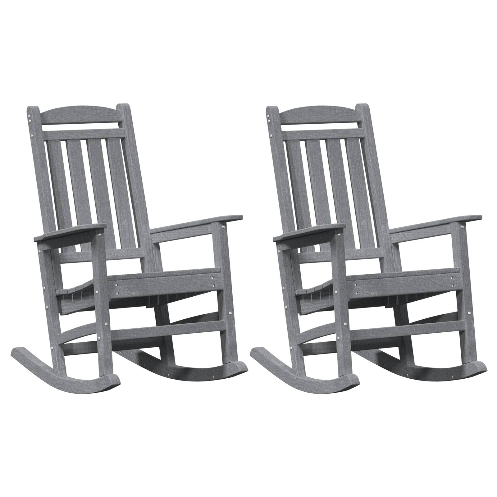 vidaXL Garten Schaukelstühle 2 Stück Hellgrau 70x92x107,5 cm HDPE