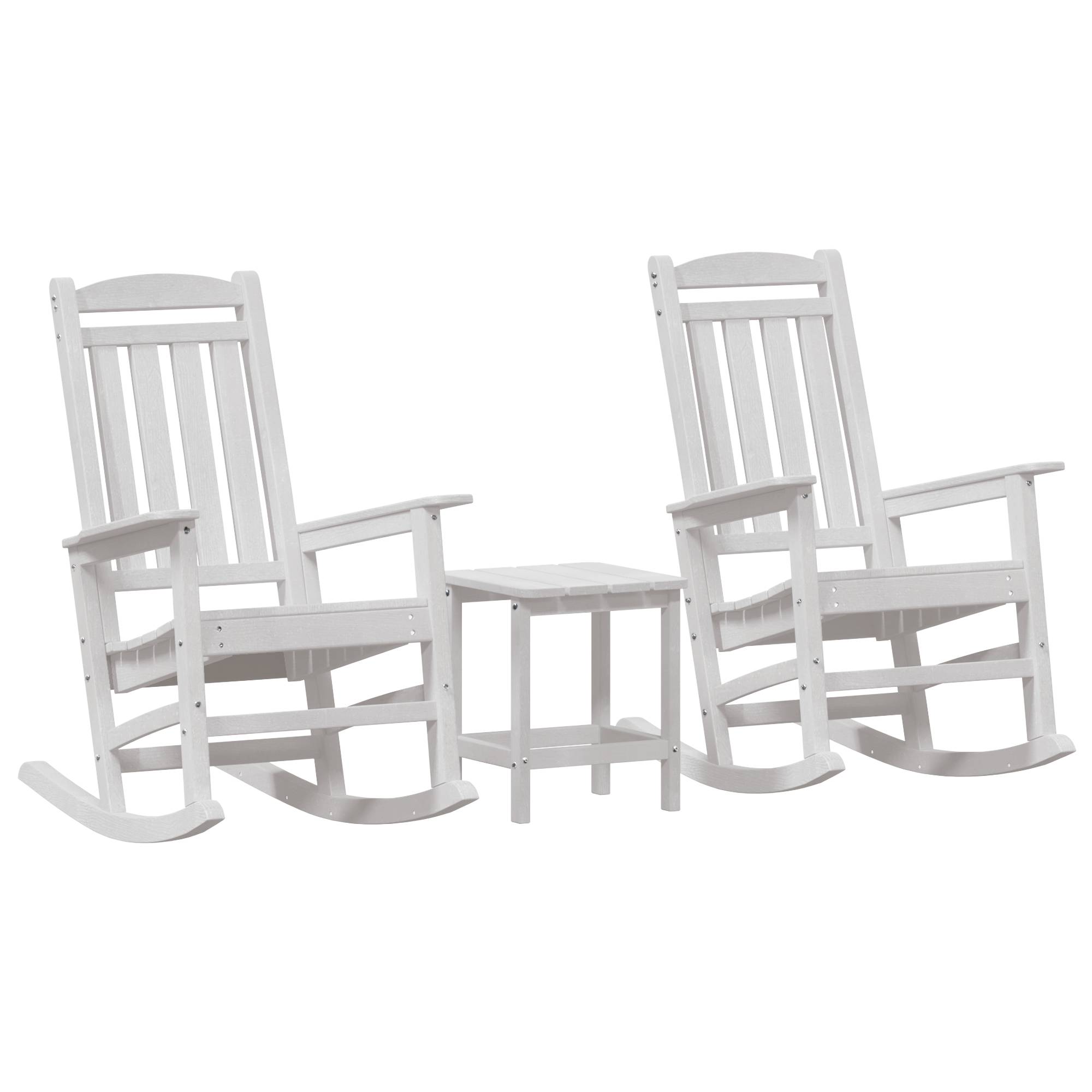 vidaXL 3-teiliges Garten Loungeset Weiß HDPE