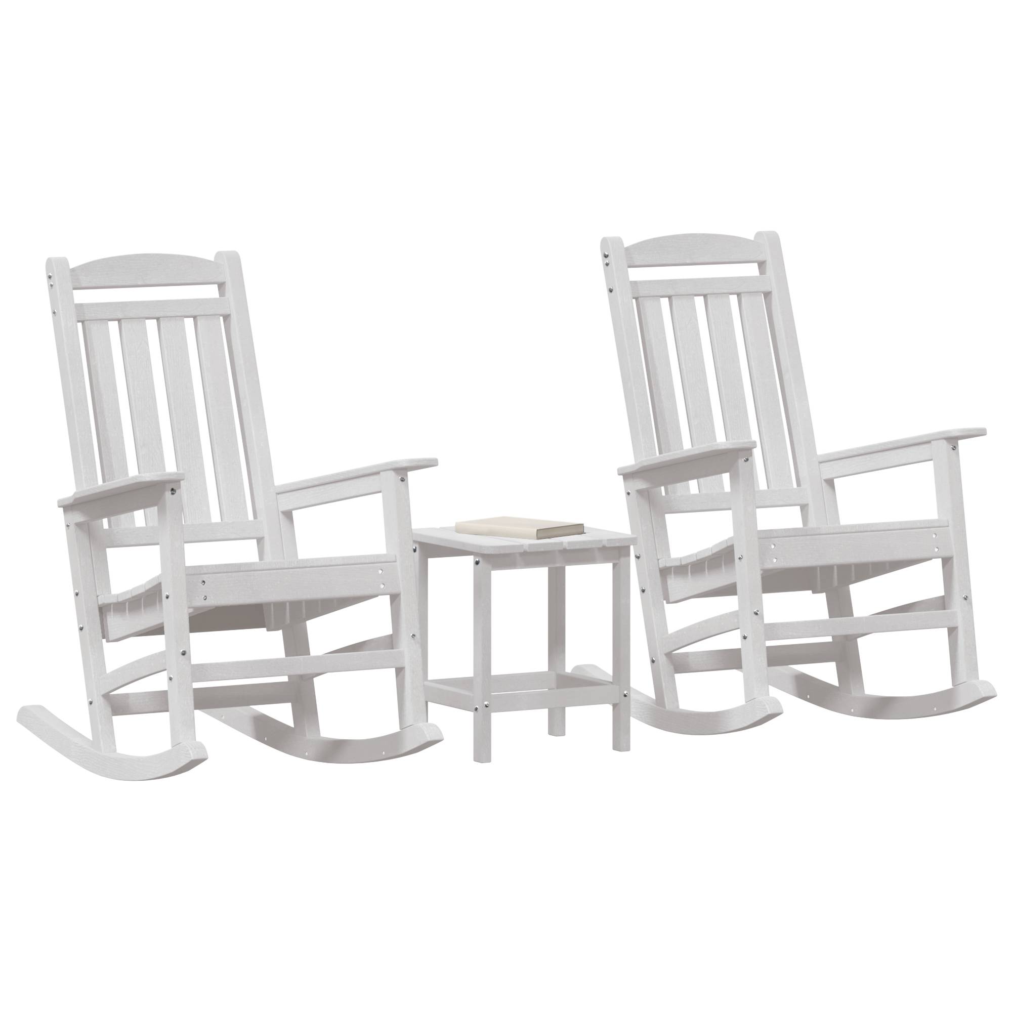 vidaXL 3-teiliges Garten Loungeset Weiß HDPE
