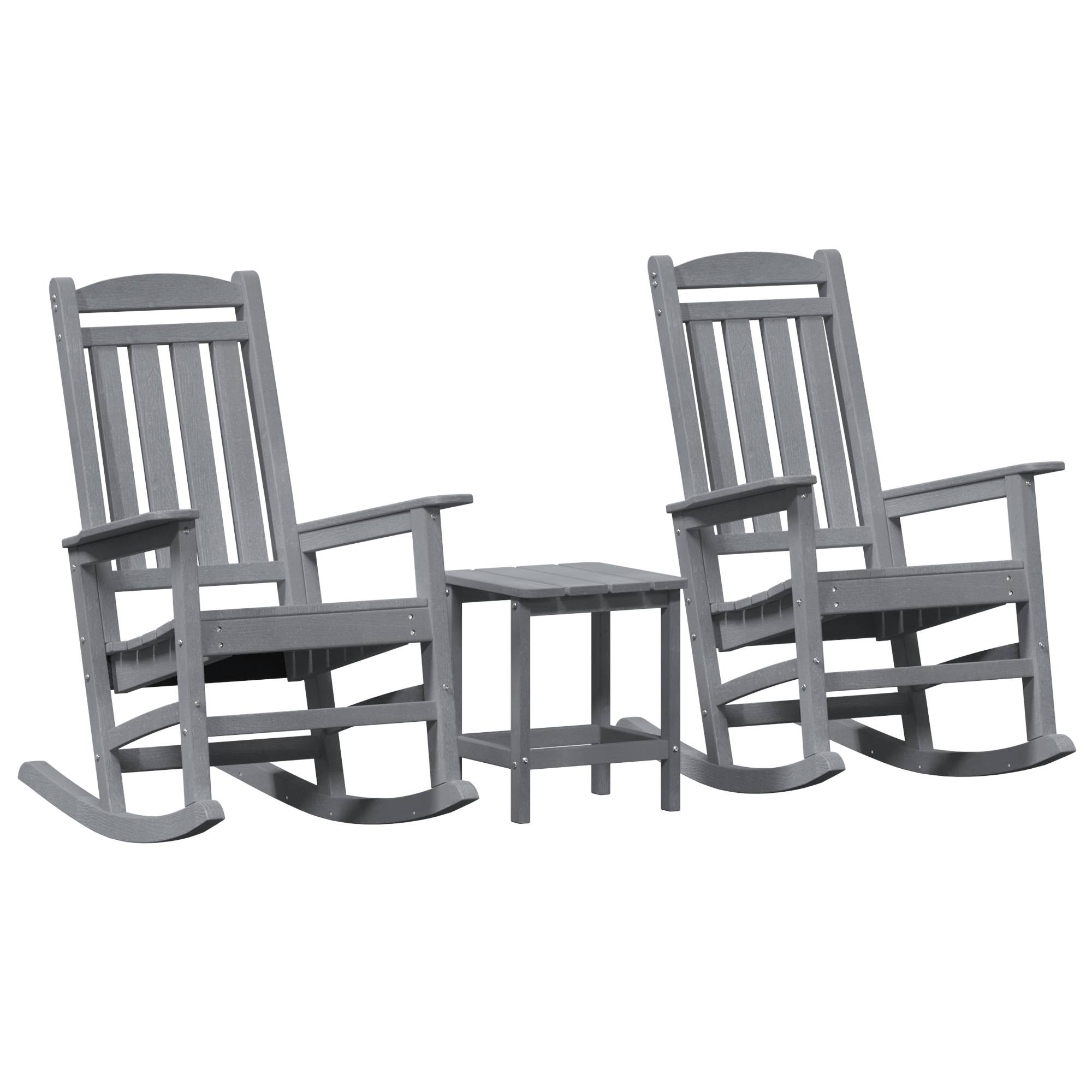 vidaXL 3 teiliges Garten Lounge Set Hellgrau HDPE