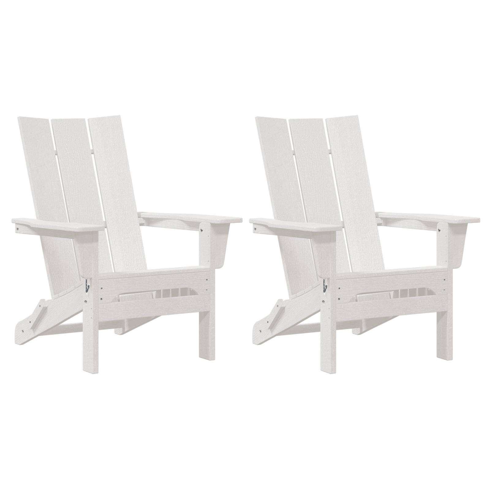 vidaXL Faltbare Adirondack-Stühle 2 Stück Weiß 74.5x80.5x90 cm HDPE