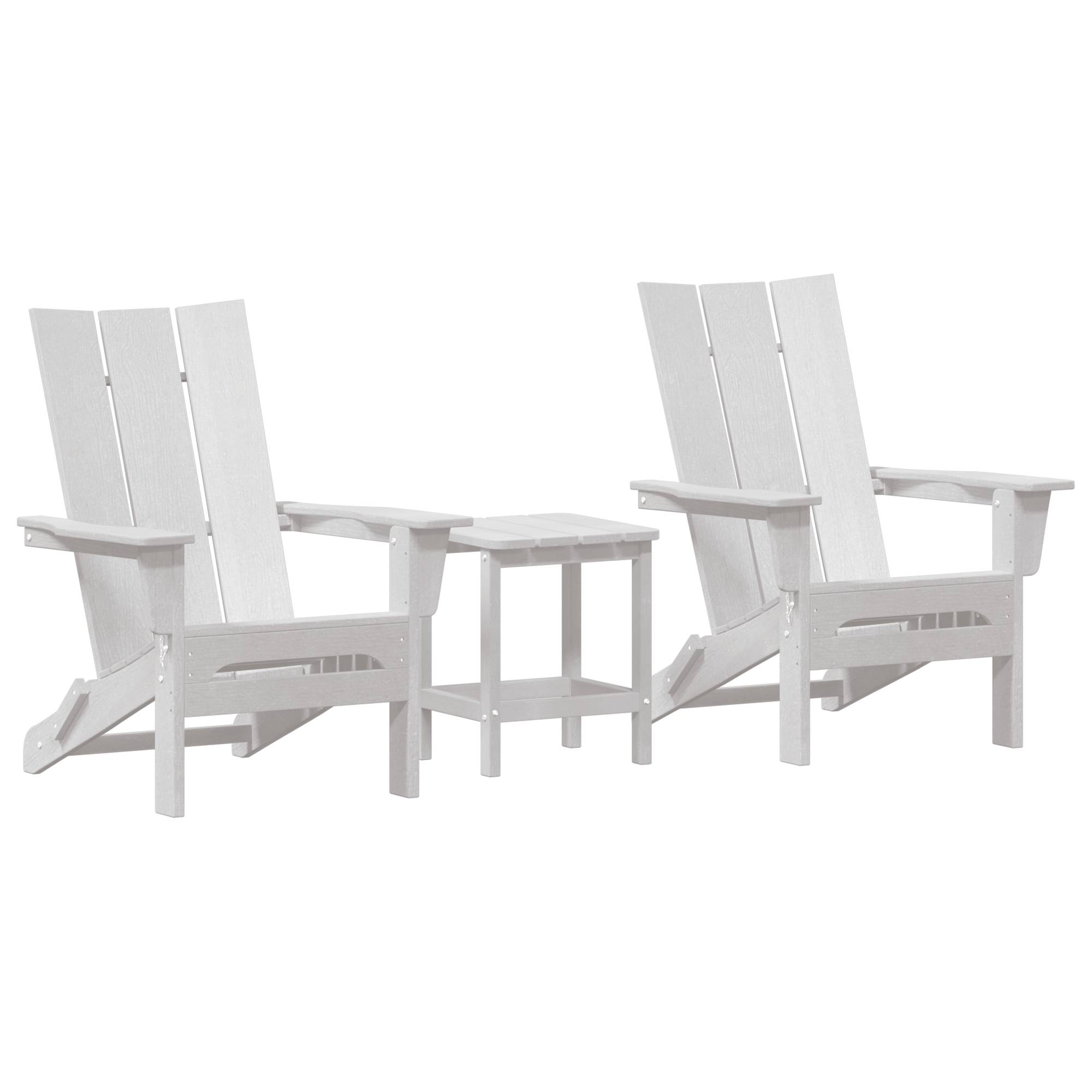 vidaXL 3-teiliges Garten Lounge Set Weiß HDPE
