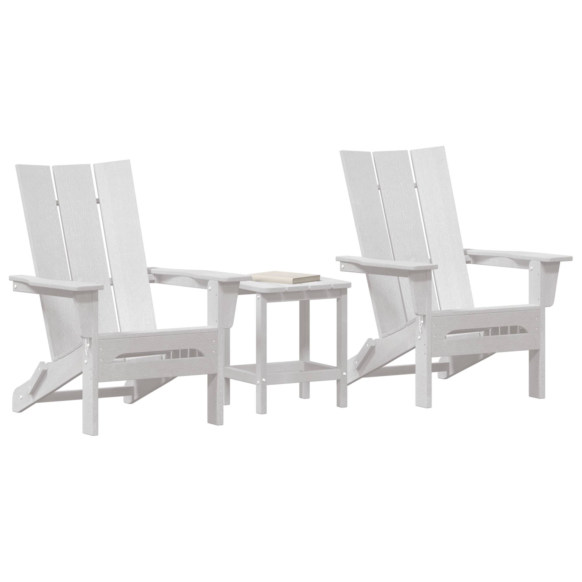 vidaXL 3-teiliges Garten Lounge Set Weiß HDPE