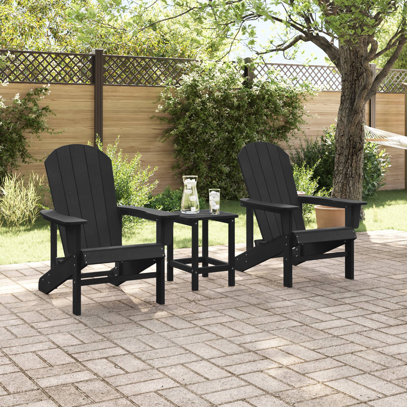 vidaXL Adirondack-Stühle 2 Stück Schwarz 74x82x90 cm HDPE