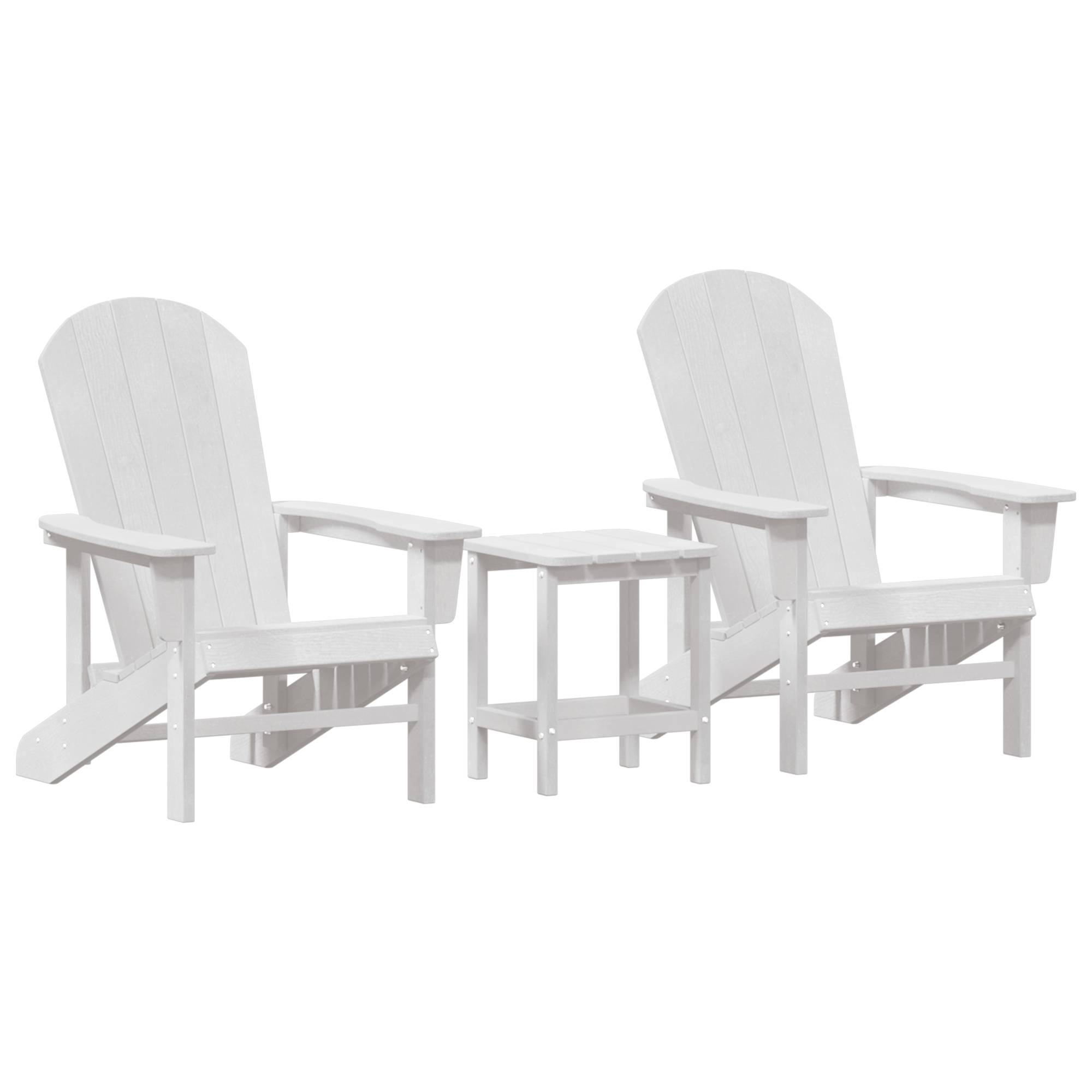 vidaXL 3-teiliges Garten-Lounge-Set Weiß HDPE
