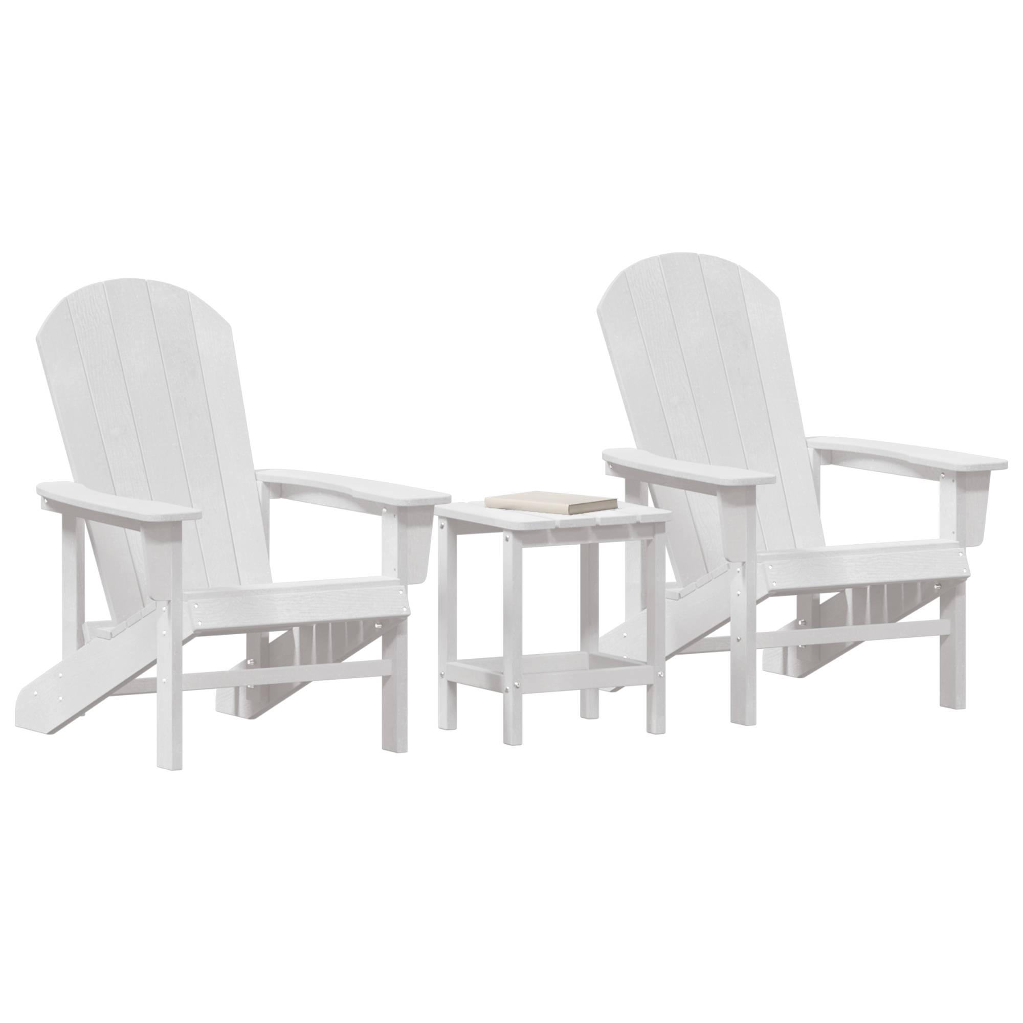 vidaXL 3-teiliges Garten-Lounge-Set Weiß HDPE
