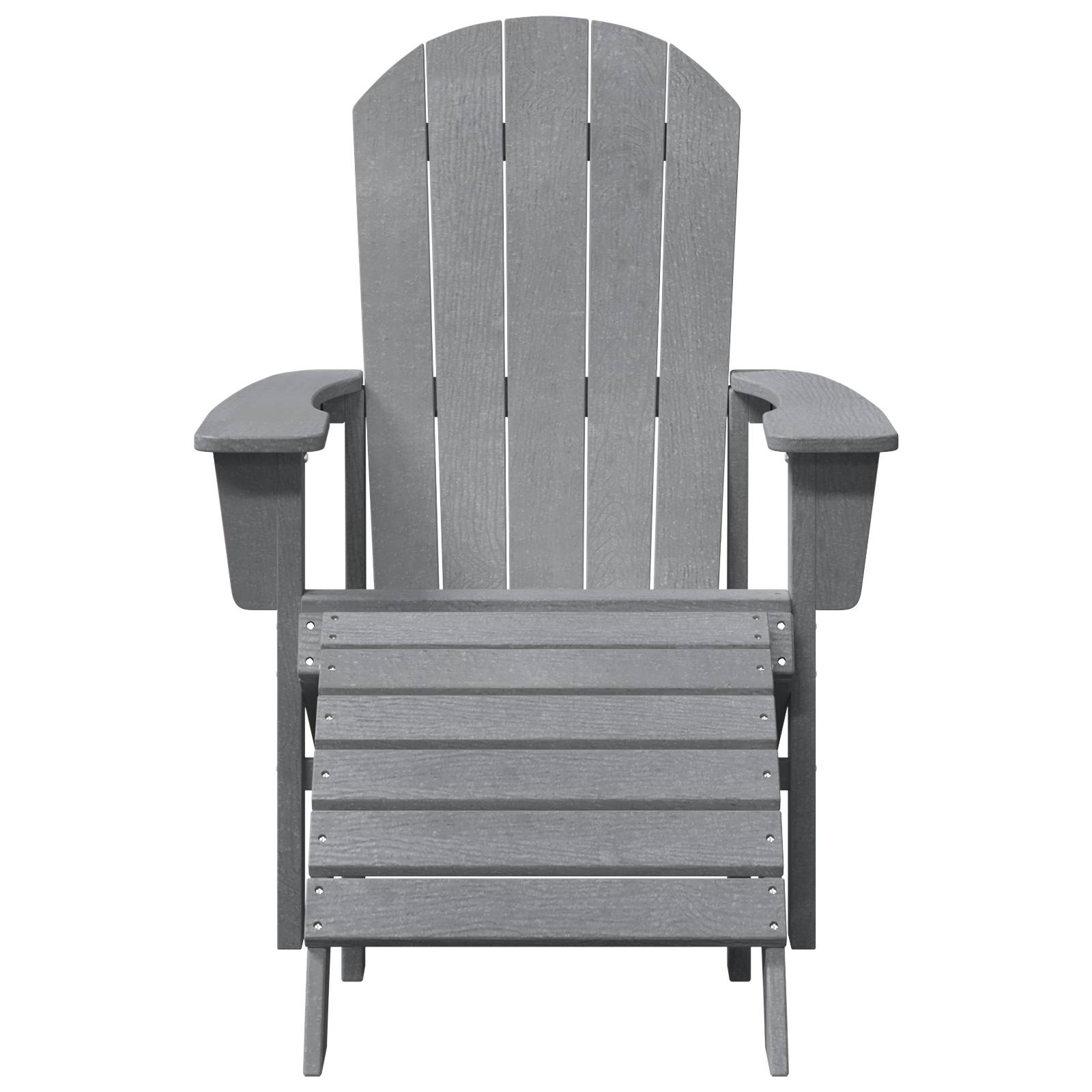 vidaXL Adirondack-Stühle mit Fußteilen 2 Stk. Hellgrau HDPE