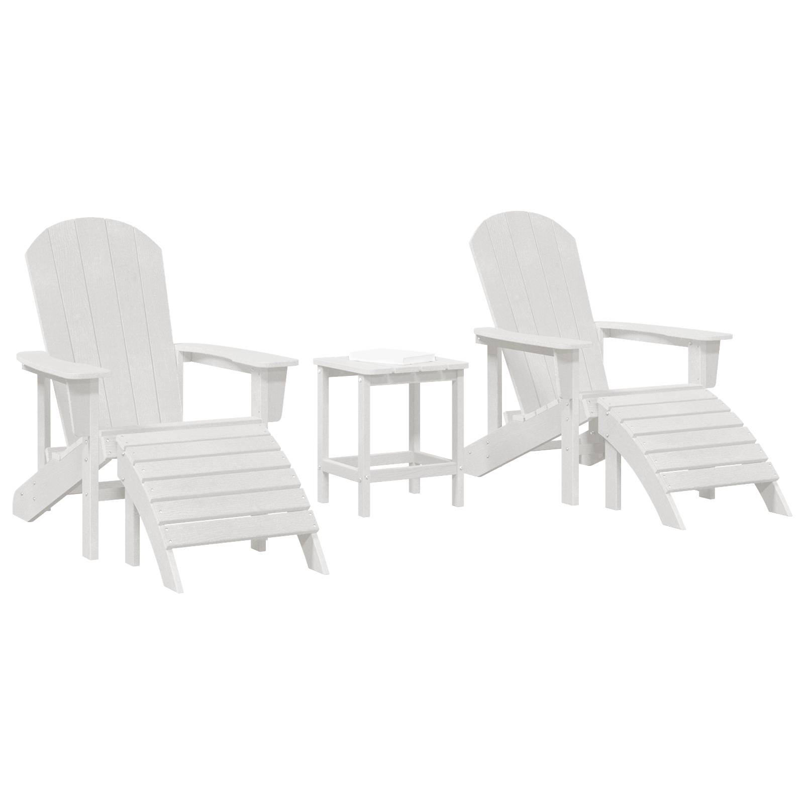 vidaXL 3-tlg. Garten-Lounge-Set Weiß HDPE