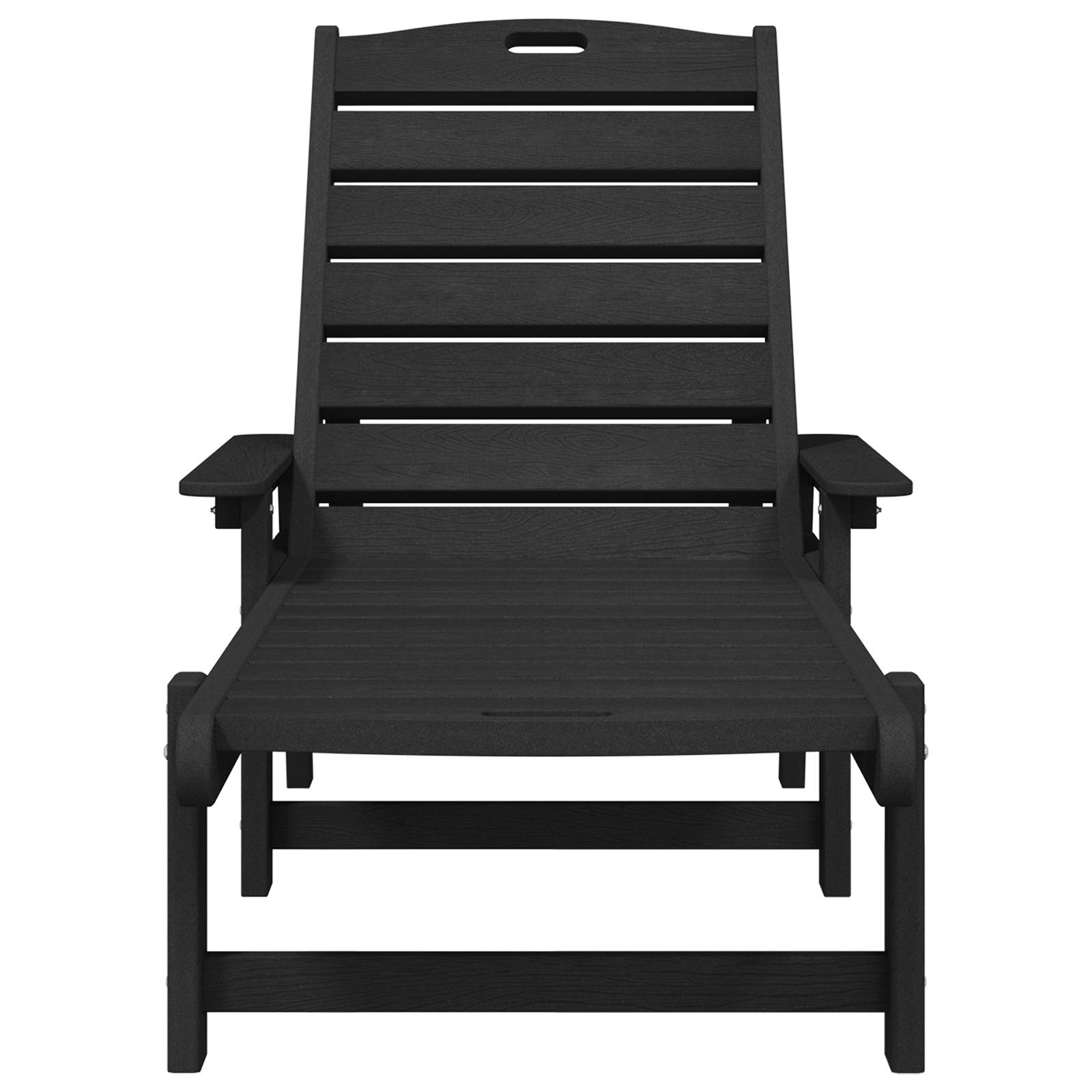 vidaXL Sonnenliege Schwarz 53x162x98.5 cm HDPE