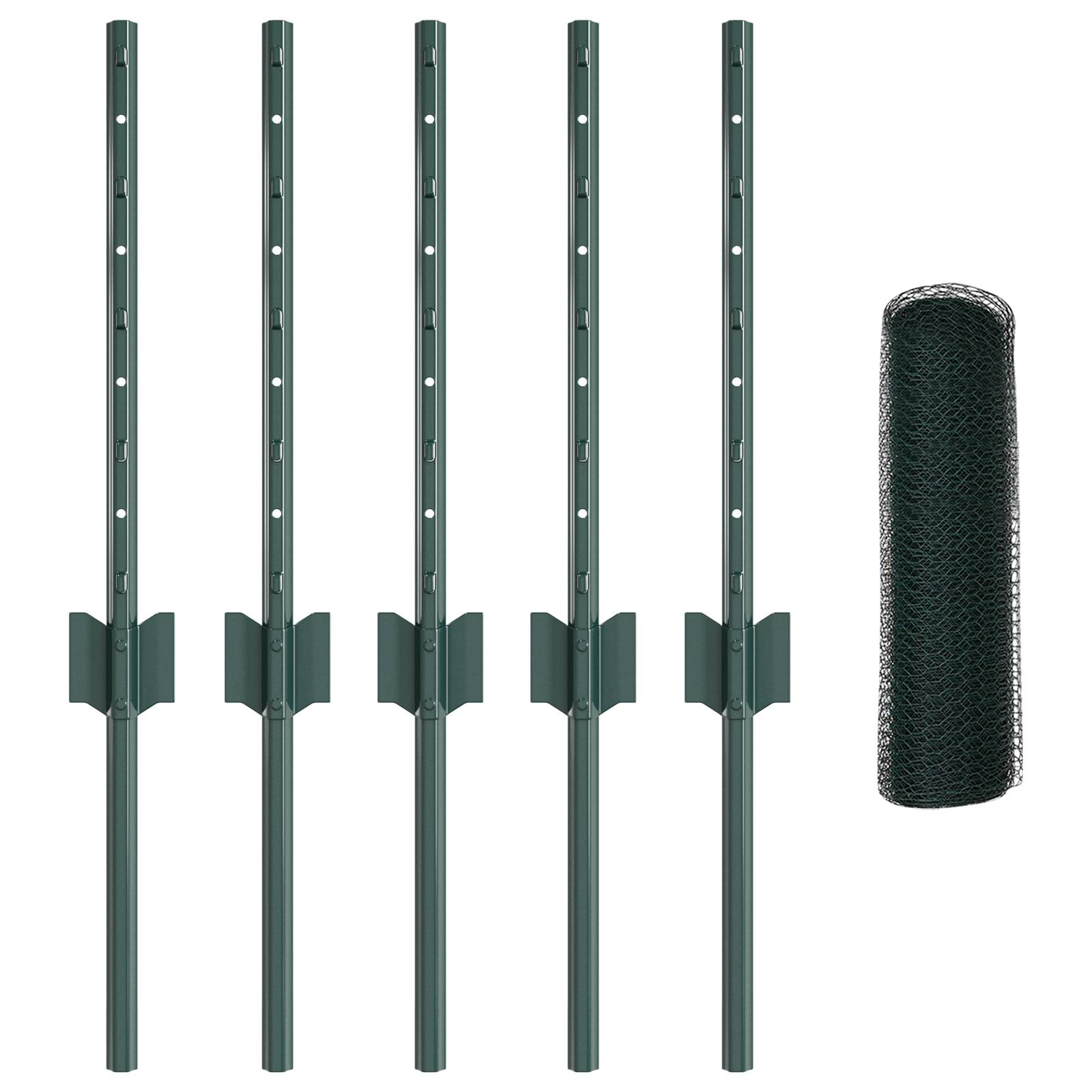 vidaXL Sechseckiges Gartenzaun-Set Set von 2 Grün