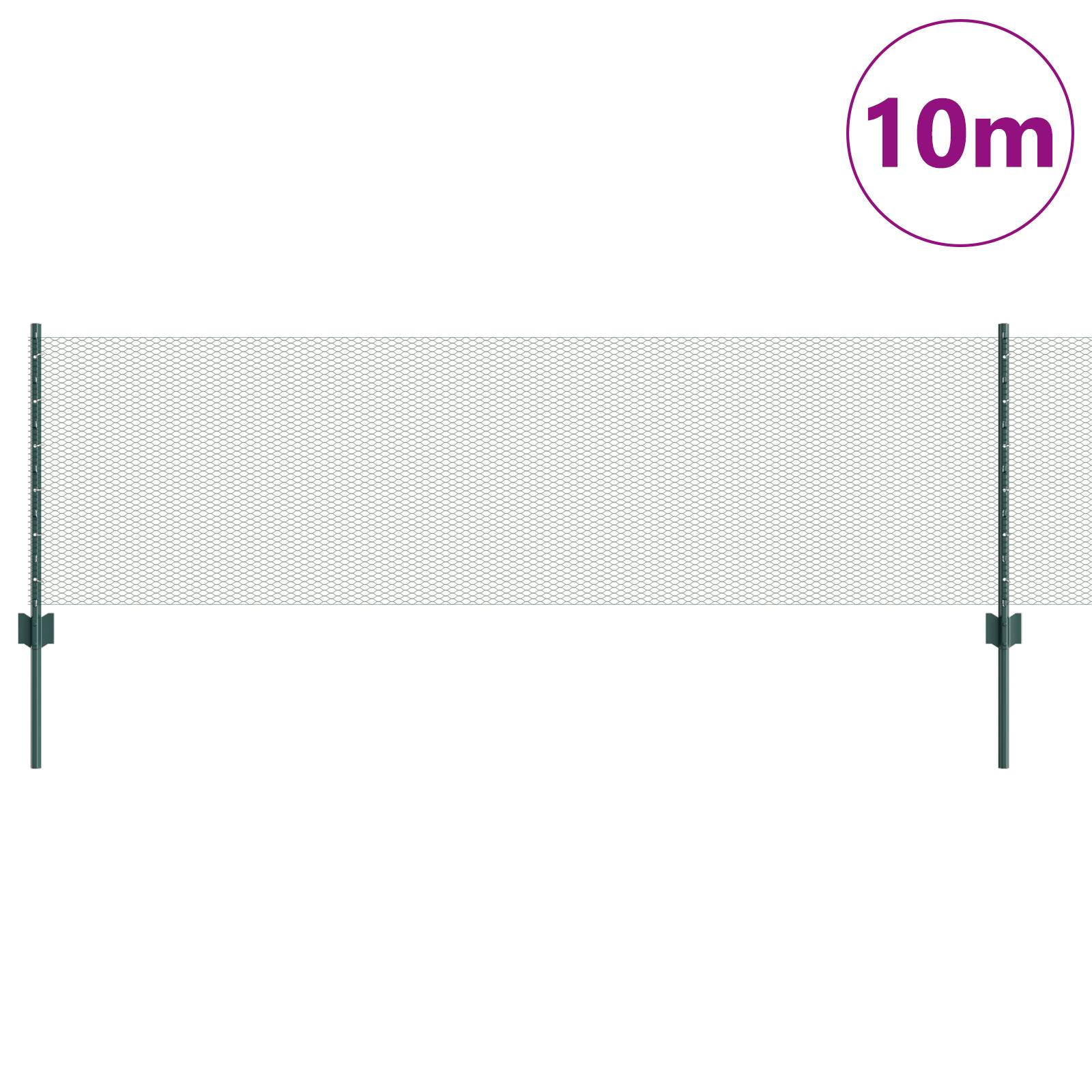 vidaXL Zaunpfosten 5 Stk U-Kanal Grün 100 cm Stahl