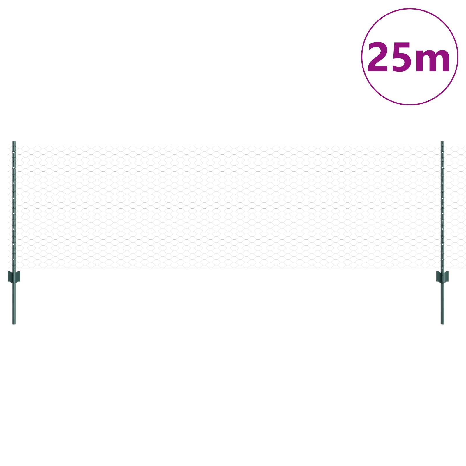 vidaXL Zaunpfosten 11 Stück U-Kanal Grün 80 cm Stahl