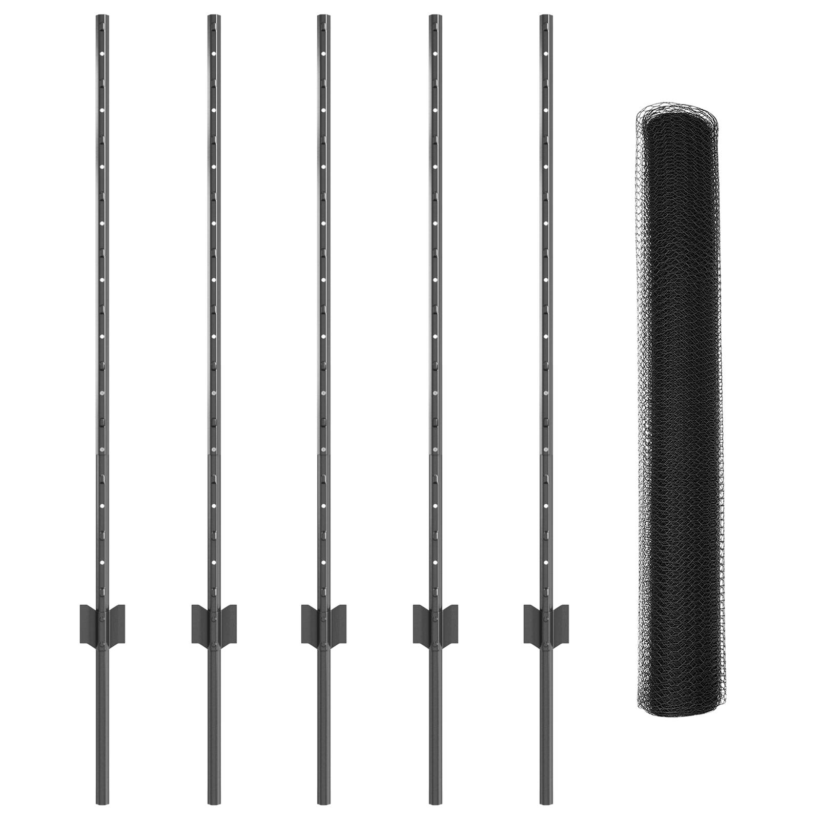 vidaXL Zaunpfosten 10 Stück U-Kanal Grau 100 cm Stahl