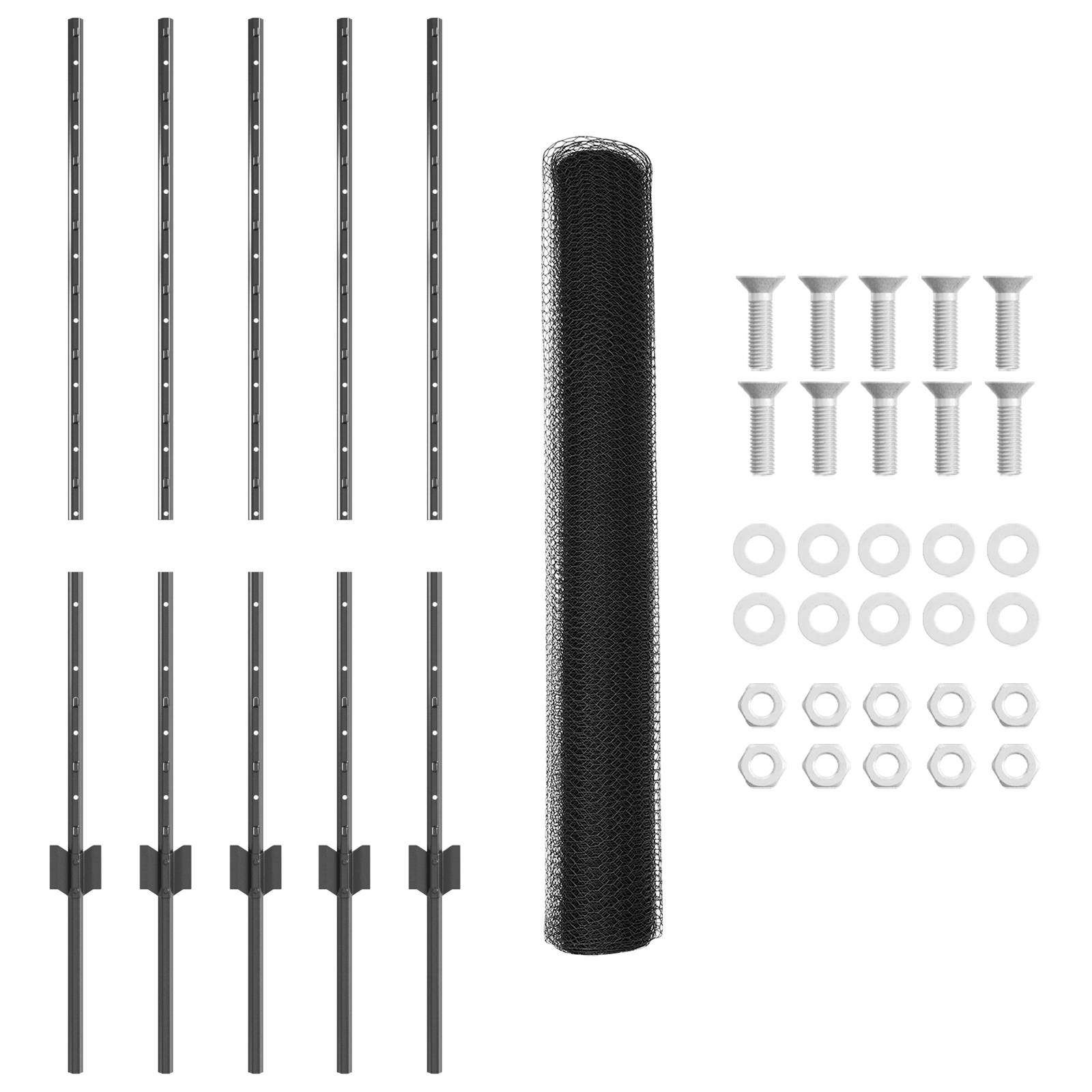 vidaXL Zaunpfosten 10 Stück U-Kanal Grau 100 cm Stahl