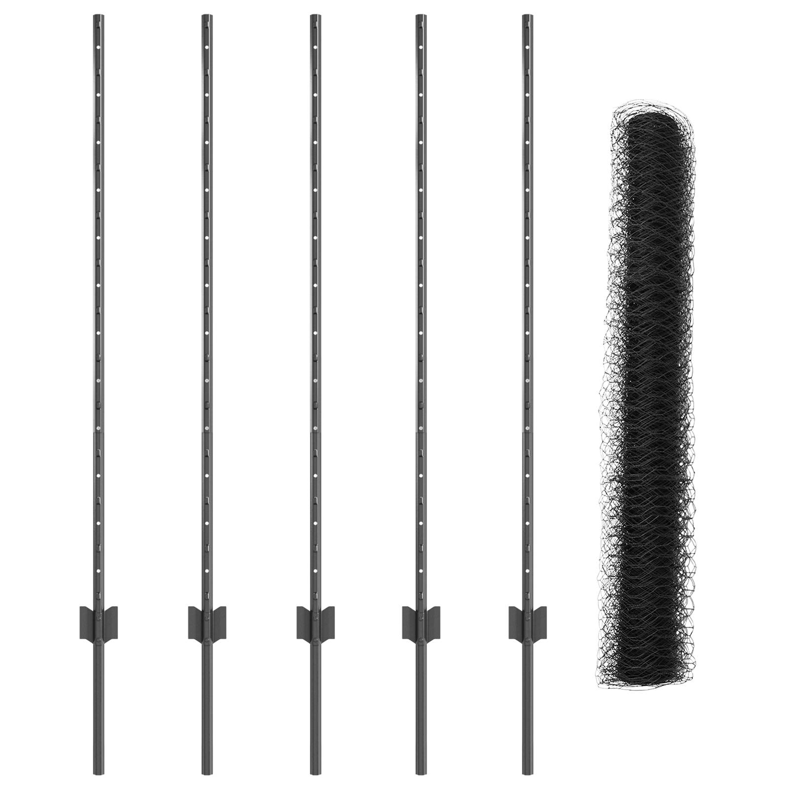 vidaXL Zaunpfähle 10 Stück U-Kanal Grau 120 cm Stahl
