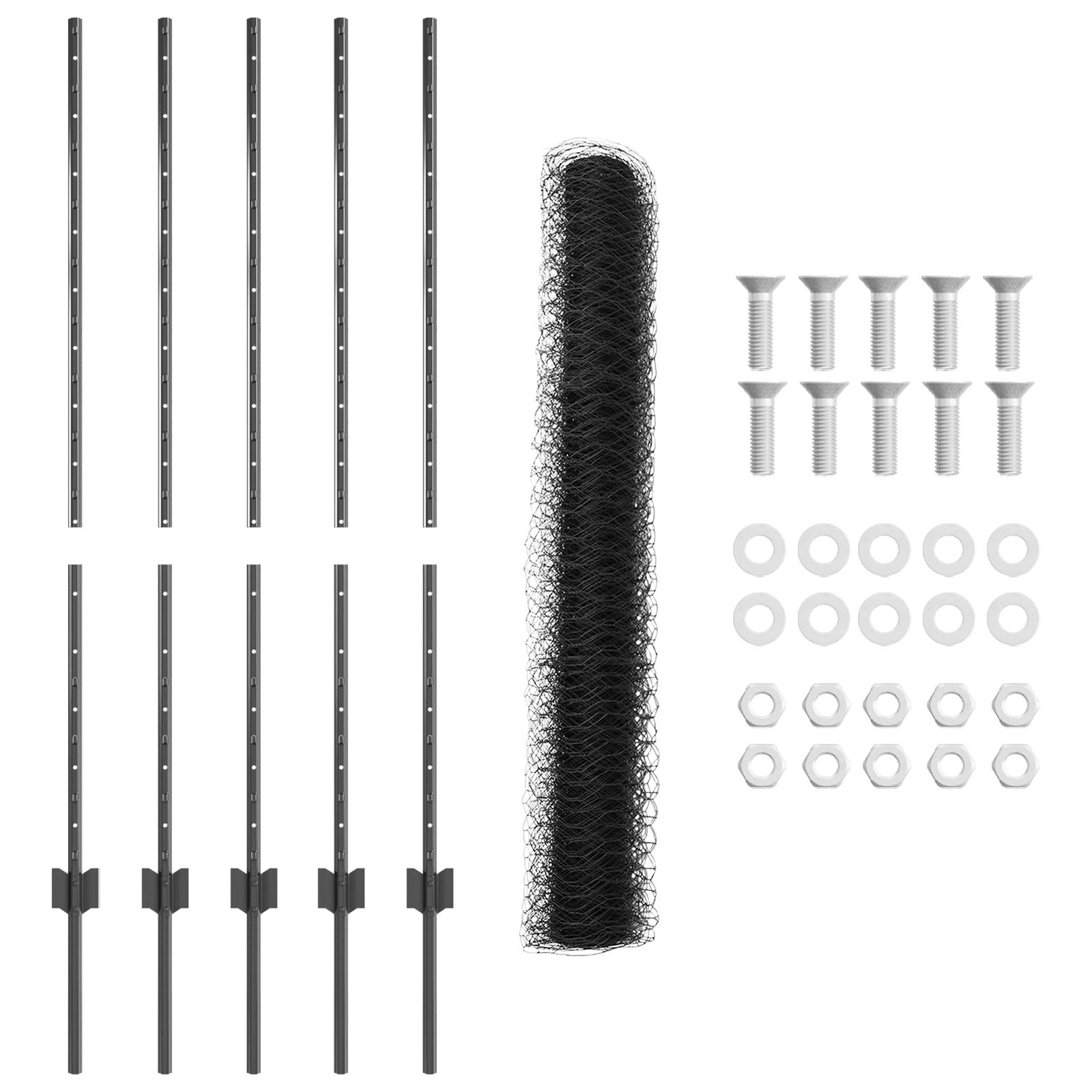vidaXL Zaunpfosten 10 Stück U-Kanal Grau 120 cm Stahl