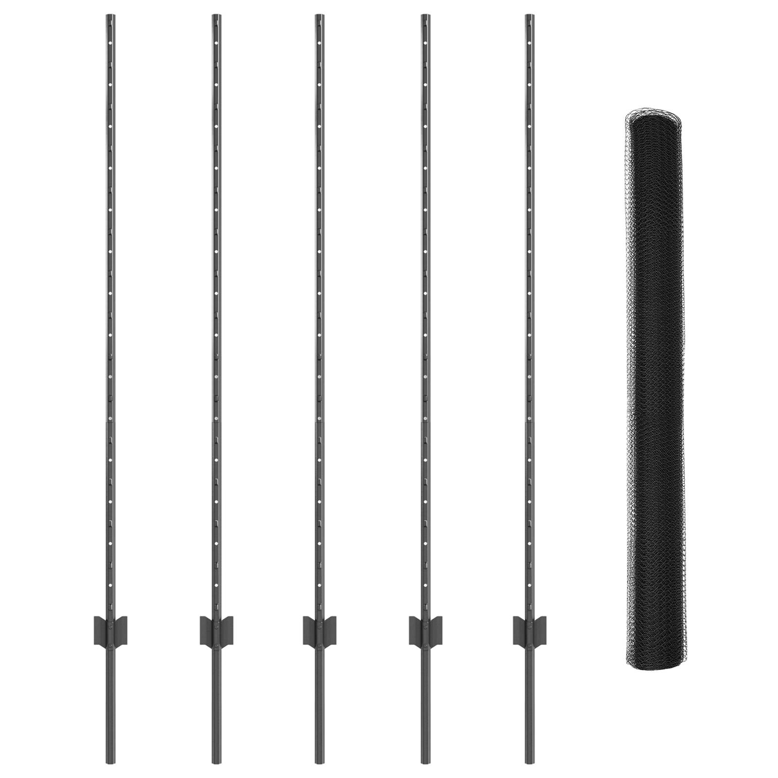 vidaXL Zaunpfosten 10 Stück U-Profil Grau 140 cm Stahl