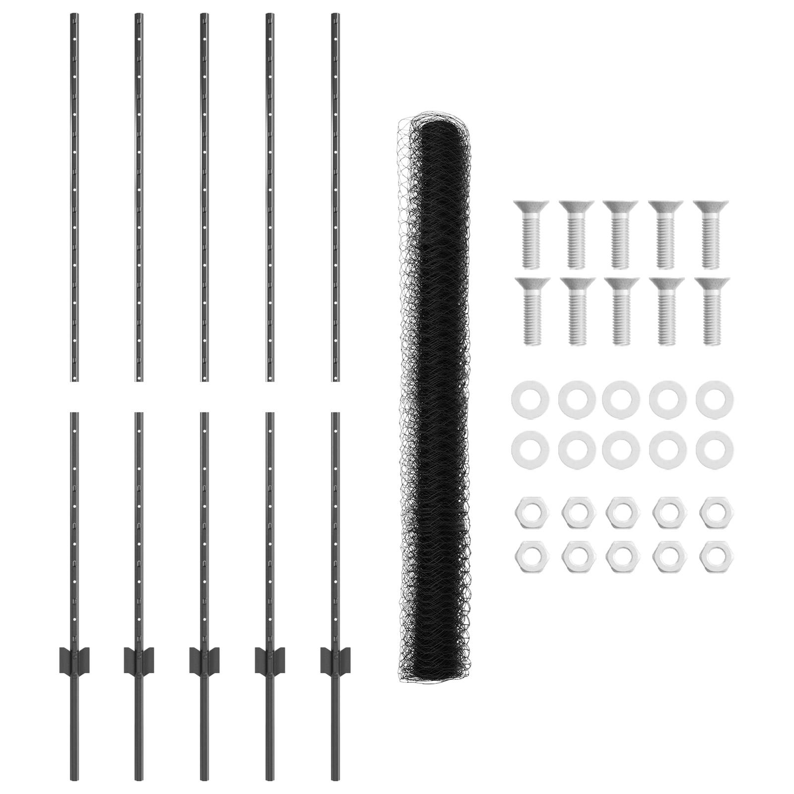 vidaXL Zaunpfosten 10 Stück U-Kanal Grau 140 cm Stahl