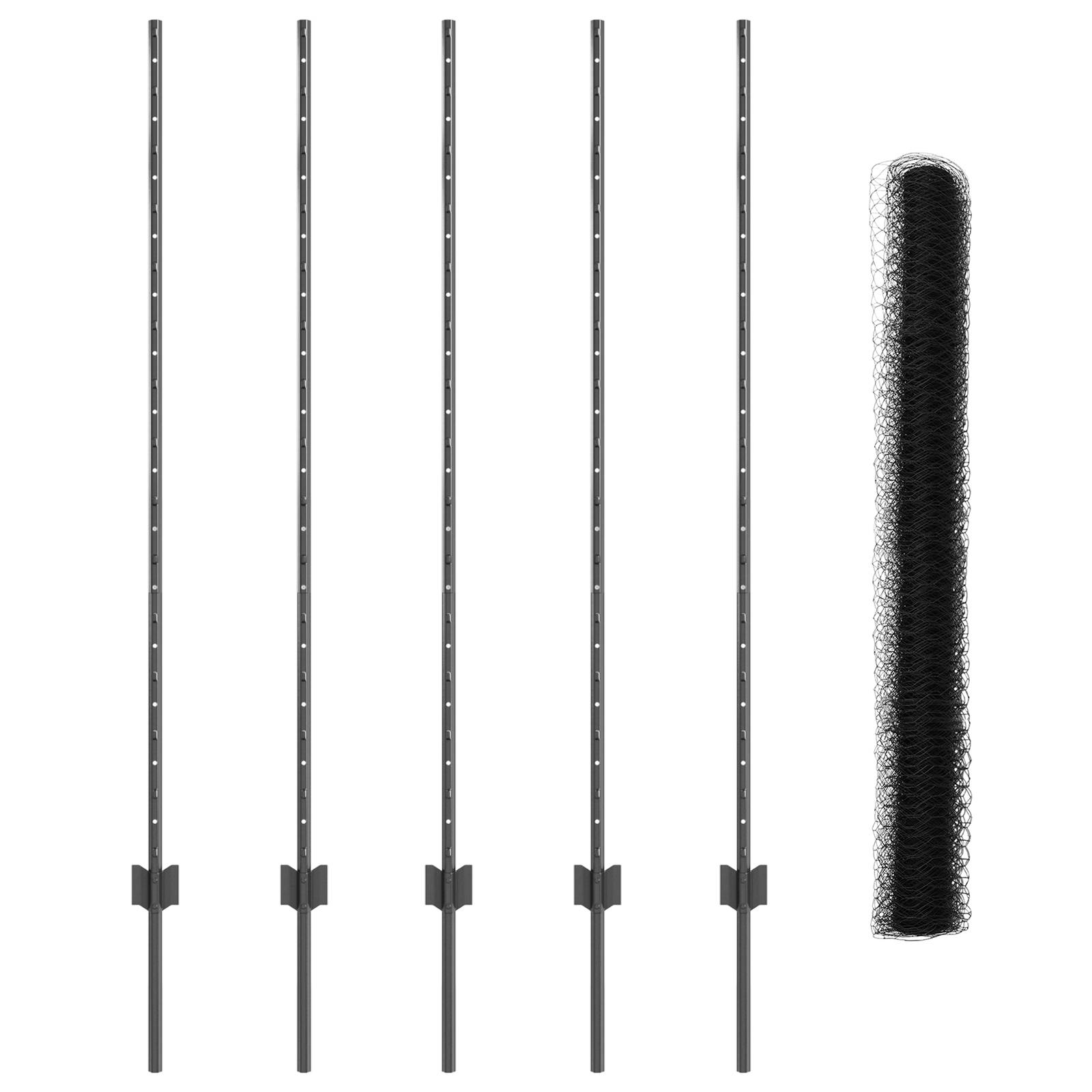 vidaXL Zaunpfosten 10 Stück U-Profil Grau 140 cm Stahl