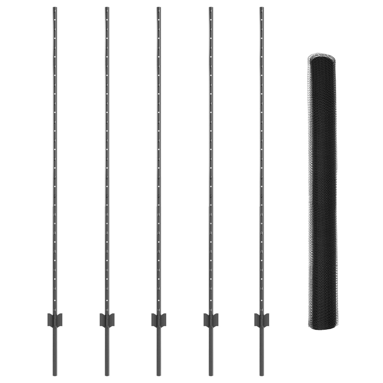 vidaXL Zaunpfosten 10 Stk U-Kanal Grau 160 cm Stahl