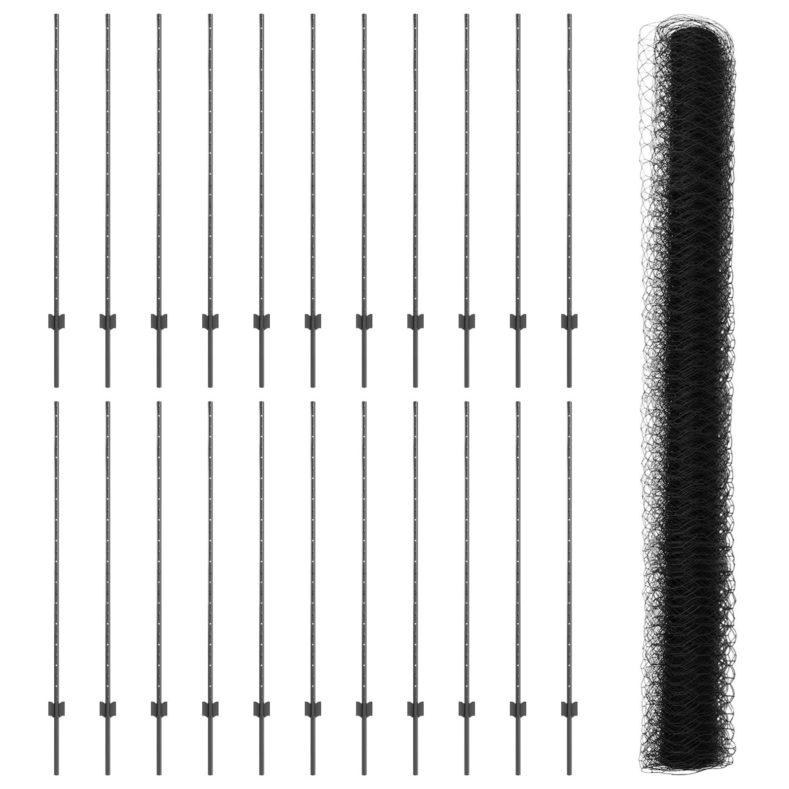 vidaXL Zaunpfosten 22 Stück U-Kanal Grau 140 cm Stahl