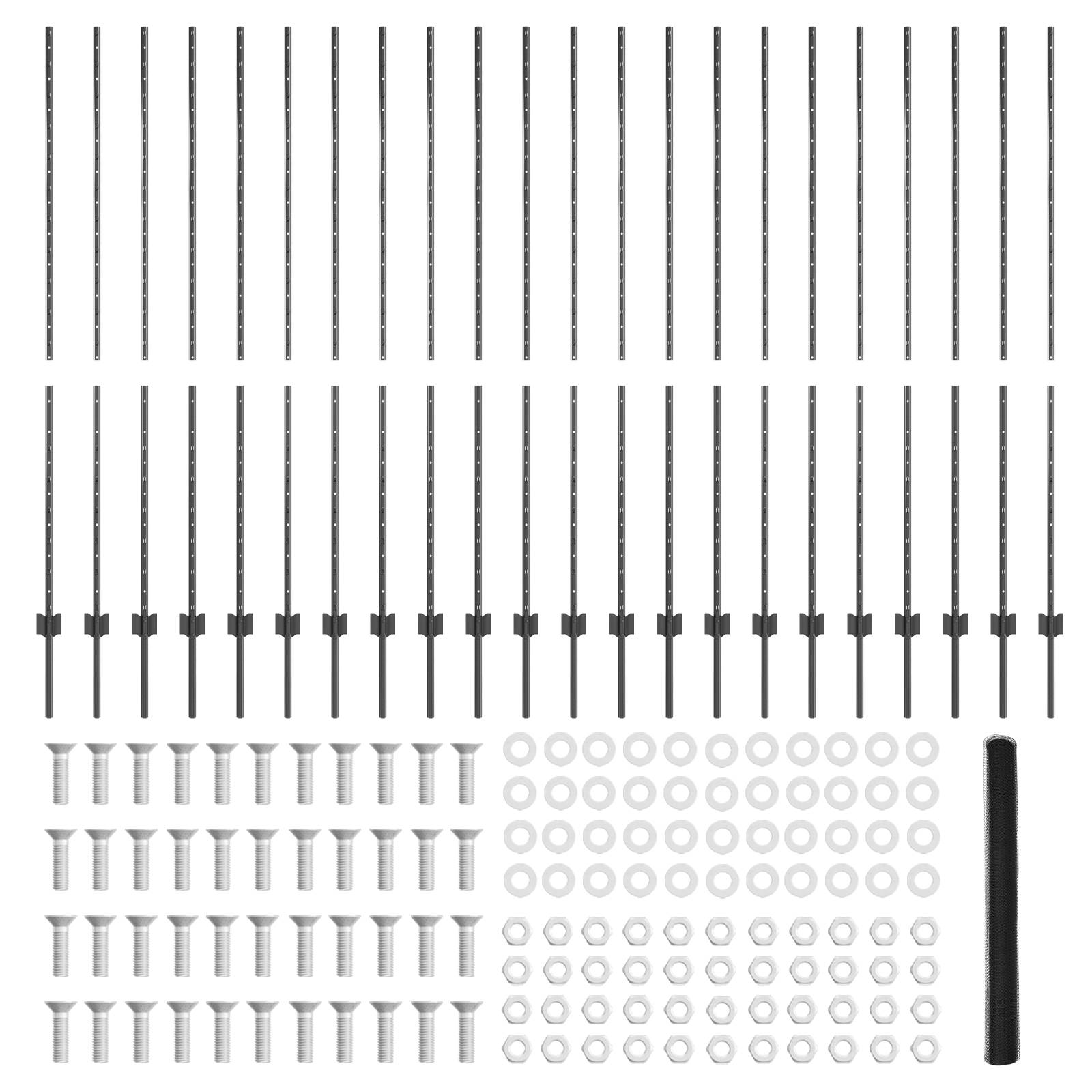 vidaXL Zaunpfosten 22 Stück U-Profil Grau 150 cm Stahl