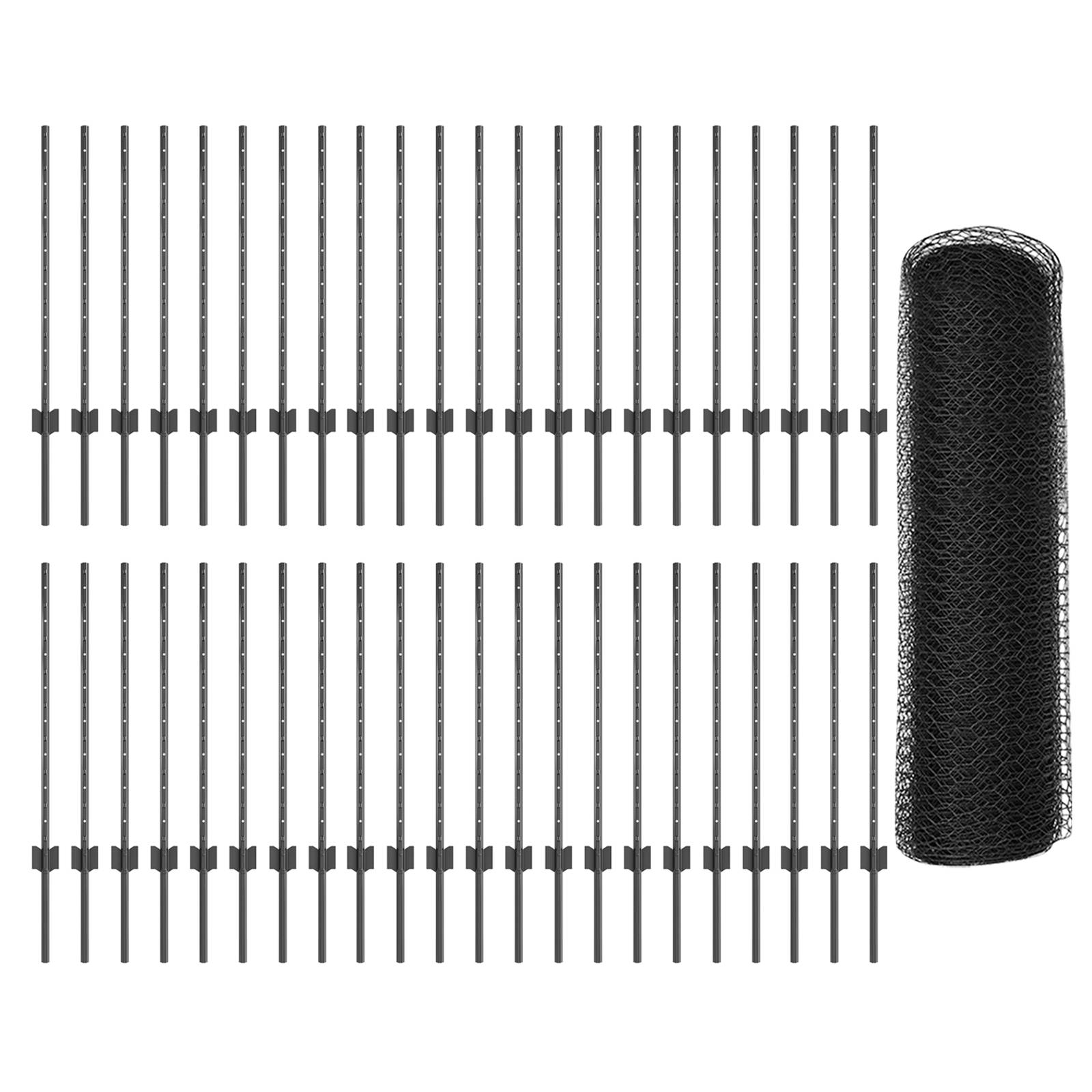 vidaXL Zaunpfähle 11 Stück U-Kanal Grau 80 cm Stahl