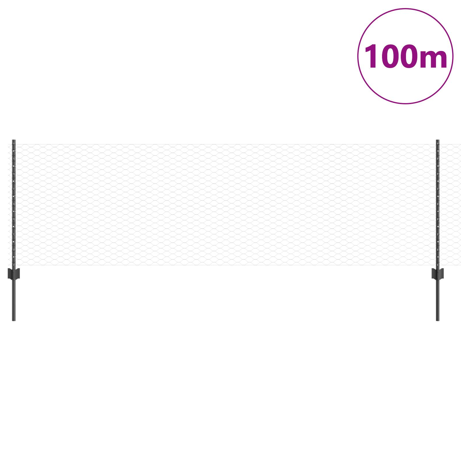 vidaXL Zaunpfosten 11 Stück U-Kanal Grau 80 cm Stahl