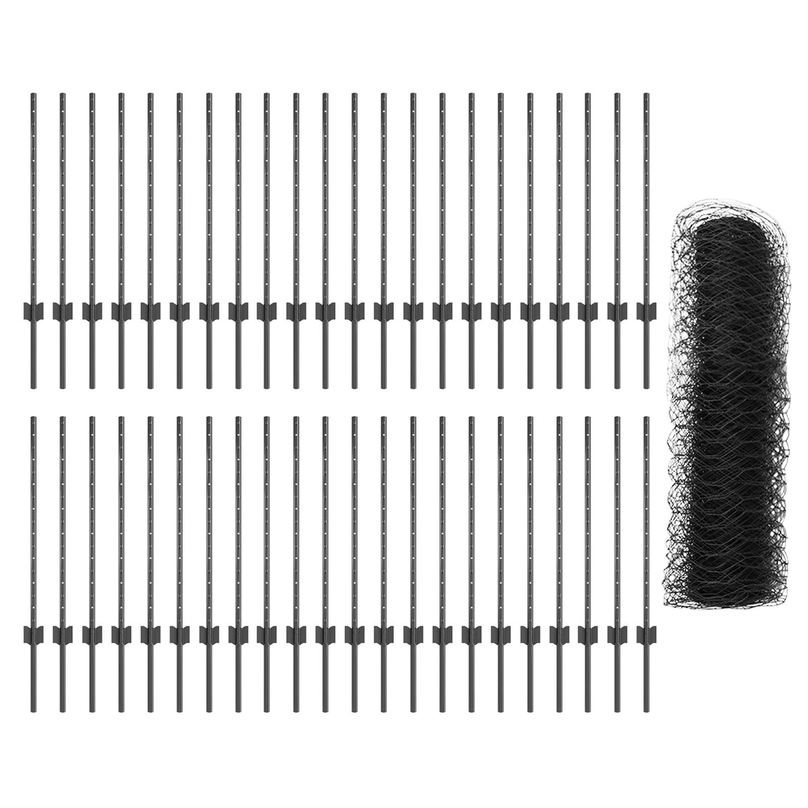 vidaXL Zaunpfosten 11 Stück U-Kanal Grau 80 cm Stahl