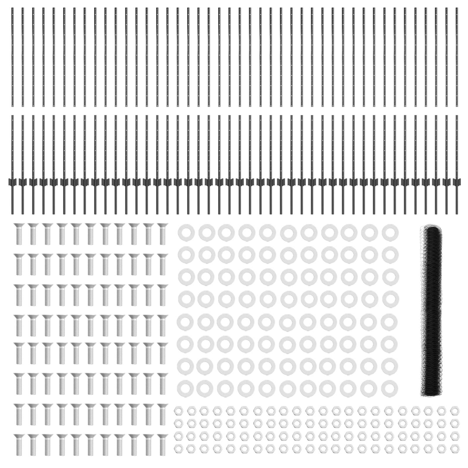 vidaXL Zaunpfosten 22 Stück U-Kanal Grau 140 cm Stahl