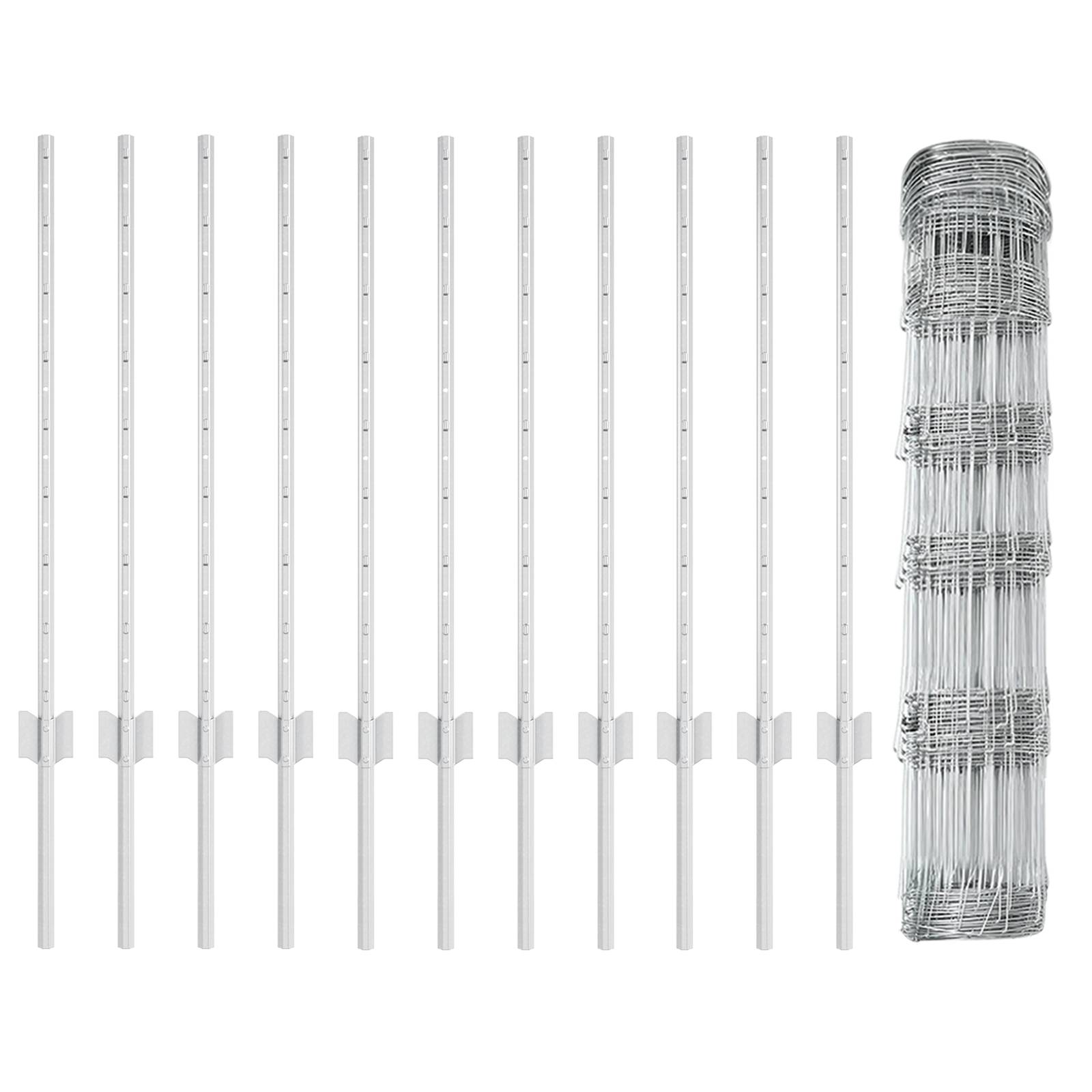 vidaXL Zaunpfosten 11 Stk U-Profil 80 cm verzinkter Stahl