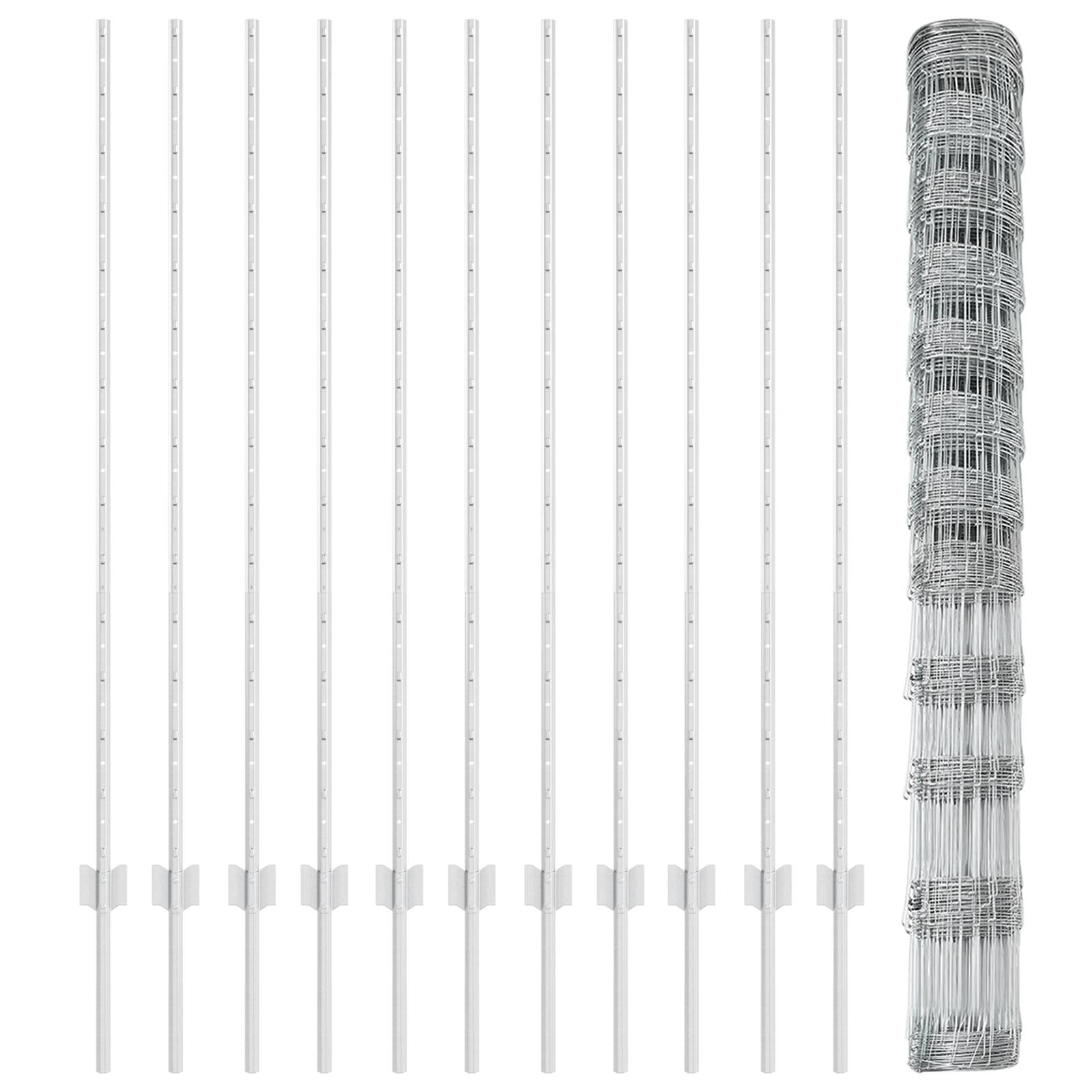vidaXL Zaunpfosten 22 Stk U-Profil 140 cm Verzinkter Stahl