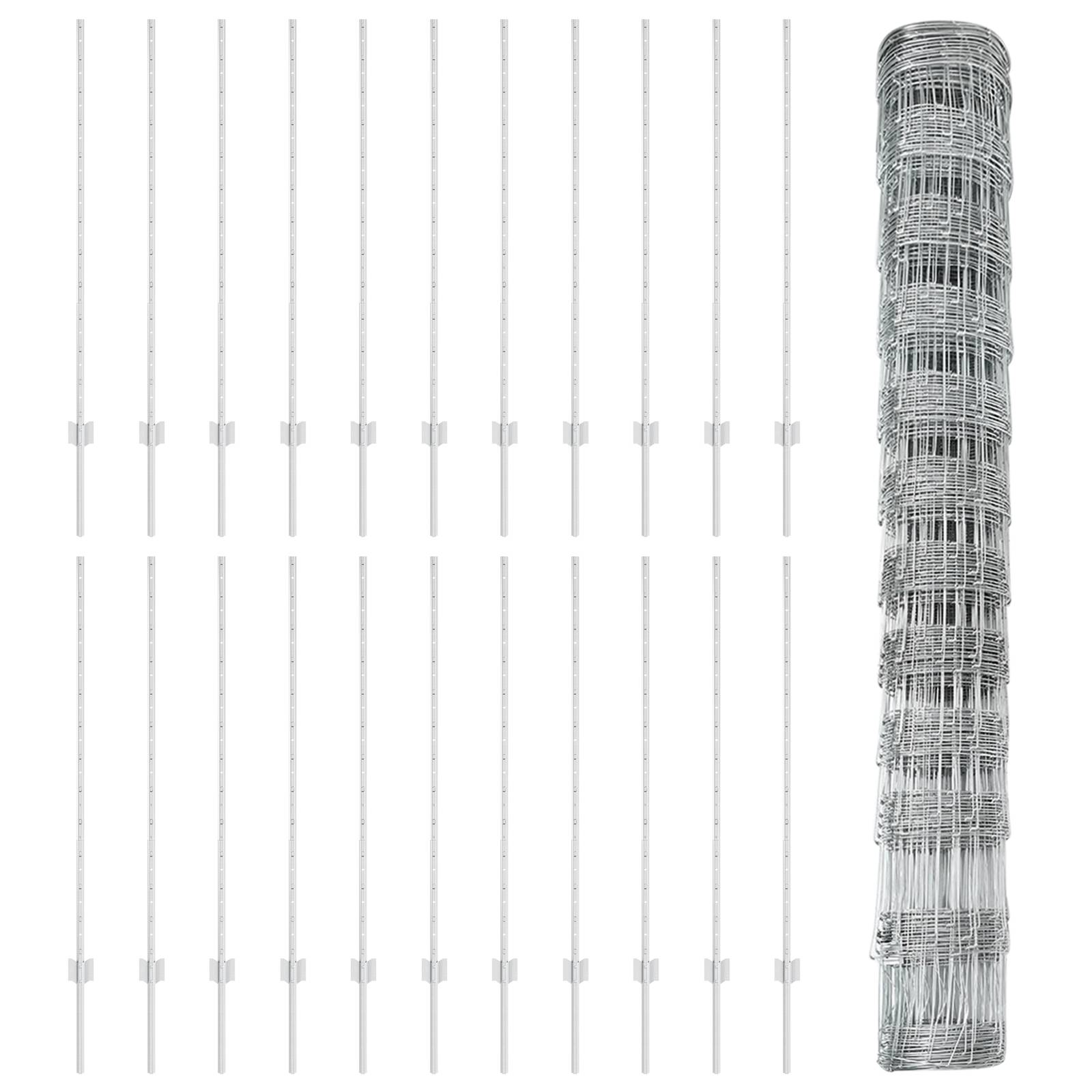 vidaXL Zaunpfosten 22 Stück U-Kanal 120 cm verzinkter Stahl