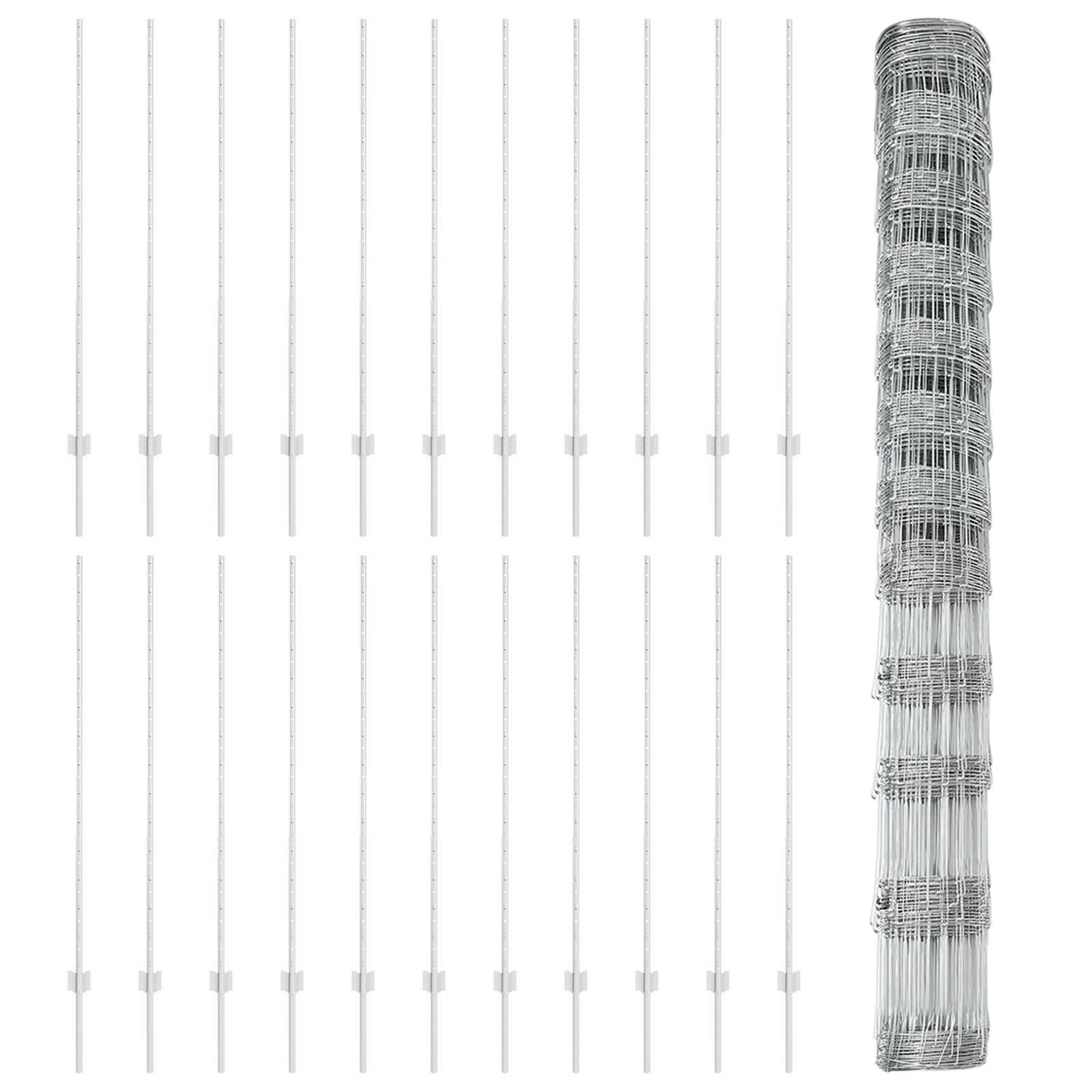vidaXL Zaunpfosten 22 Stück U-Profil 140 cm verzinkter Stahl