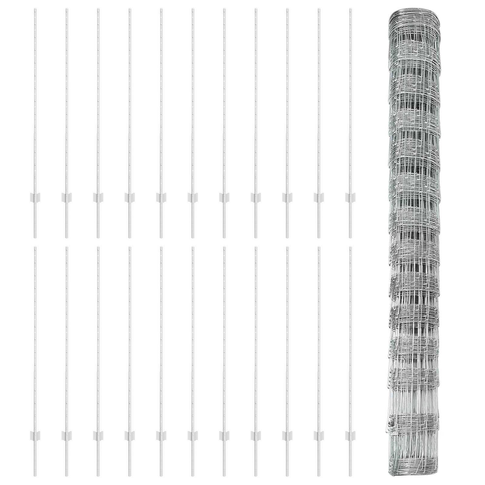 vidaXL Zaunpfosten 22 Stk U-Kanal 140 cm Verzinkter Stahl