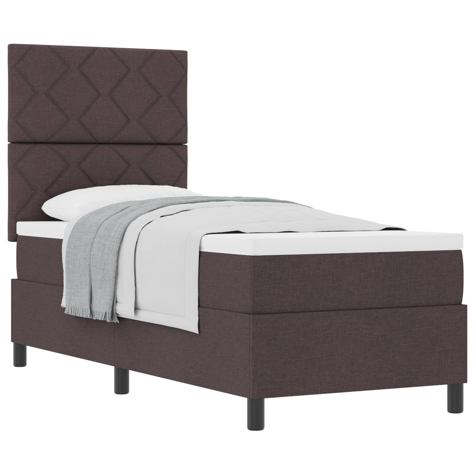 vidaXL Boxspringbett mit Matratze Dunkelbraun 80x200 cm Stoff