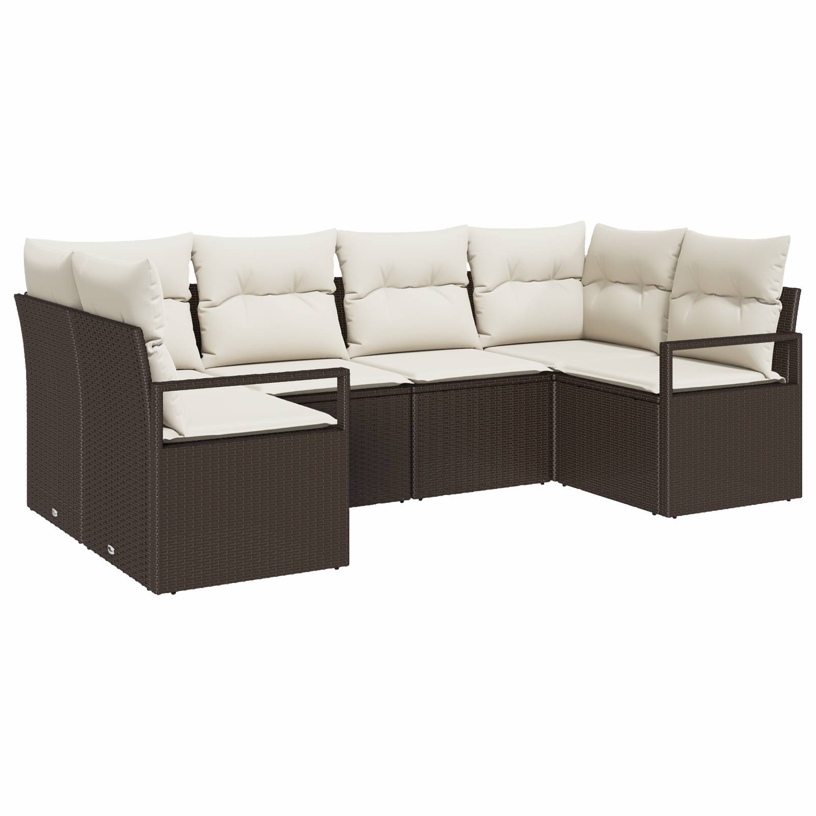vidaXL 6-teiliges Garten Sofa Set mit Kissen Braun Poly Rattan