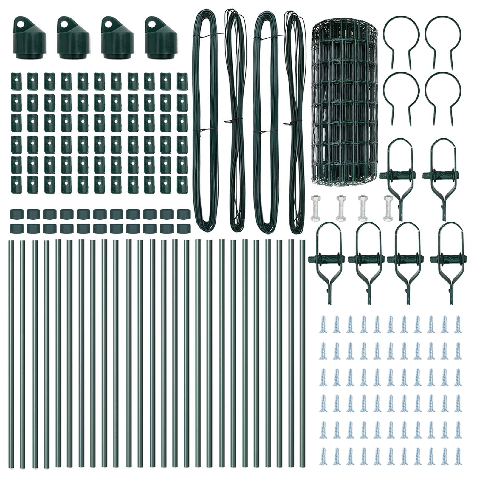 vidaXL Euro Zaun mit 13 Pfosten 0.6x50 m feuerverzinkter Stahl Grün