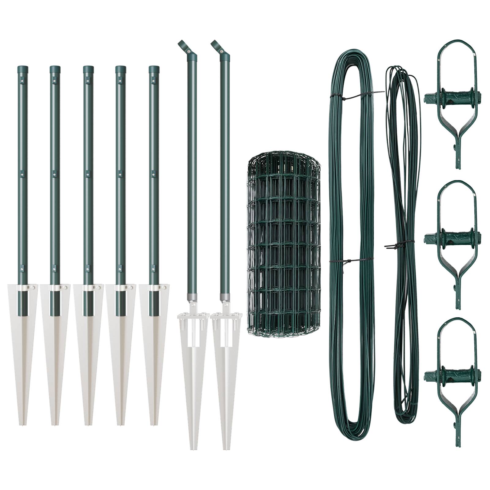 vidaXL Euro Zaun mit 7 Spikern 0,8x10 m verzinkter Stahl Grün