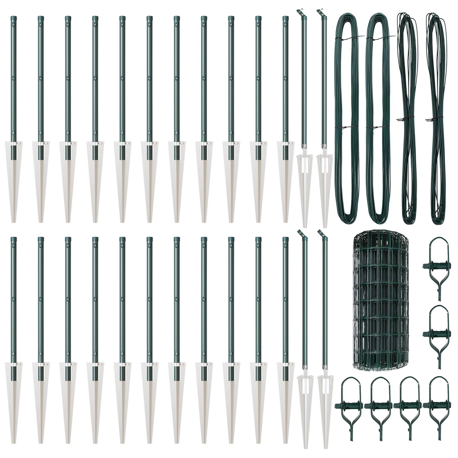 vidaXL Euro Zaun mit 13 Spitzpfosten 0,6x50 m verzinkter Stahl grün
