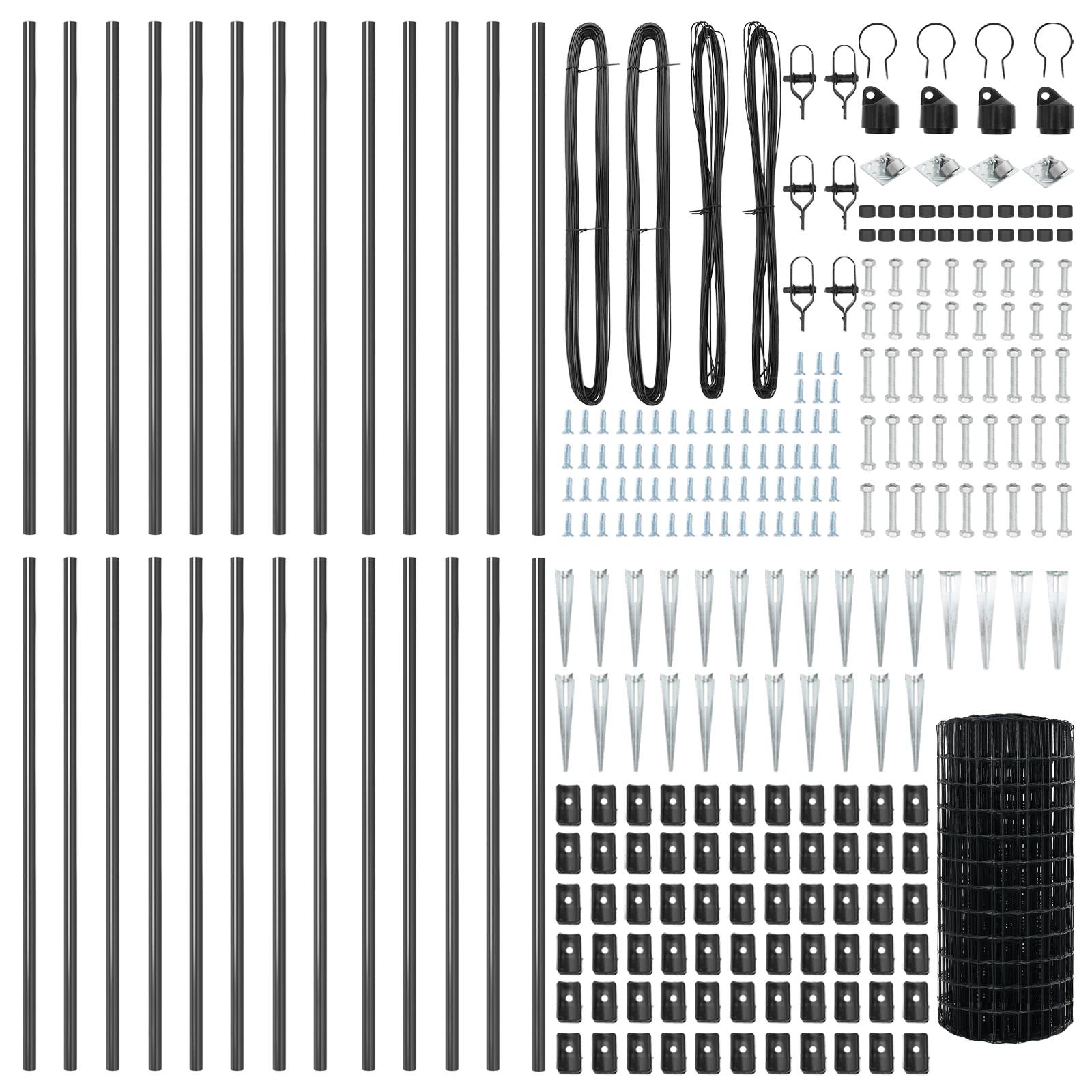 vidaXL Euro Zaun mit 13 Spike Posts 0.6x50 m Galvanisierter Stahl Grau