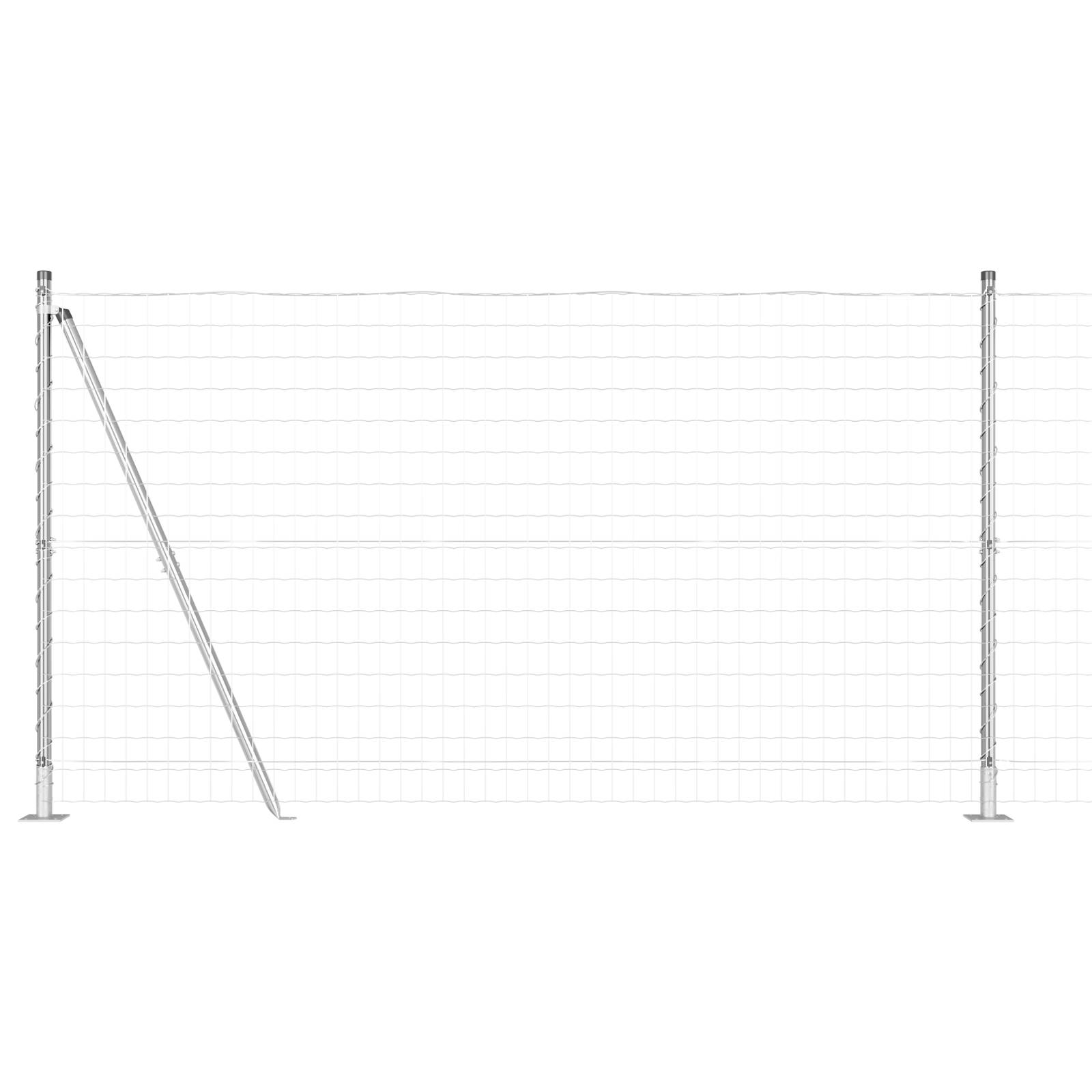 vidaXL Euro Zaun mit 7 Flanschpfosten 1.2x10 m Galvanisierter Stahl