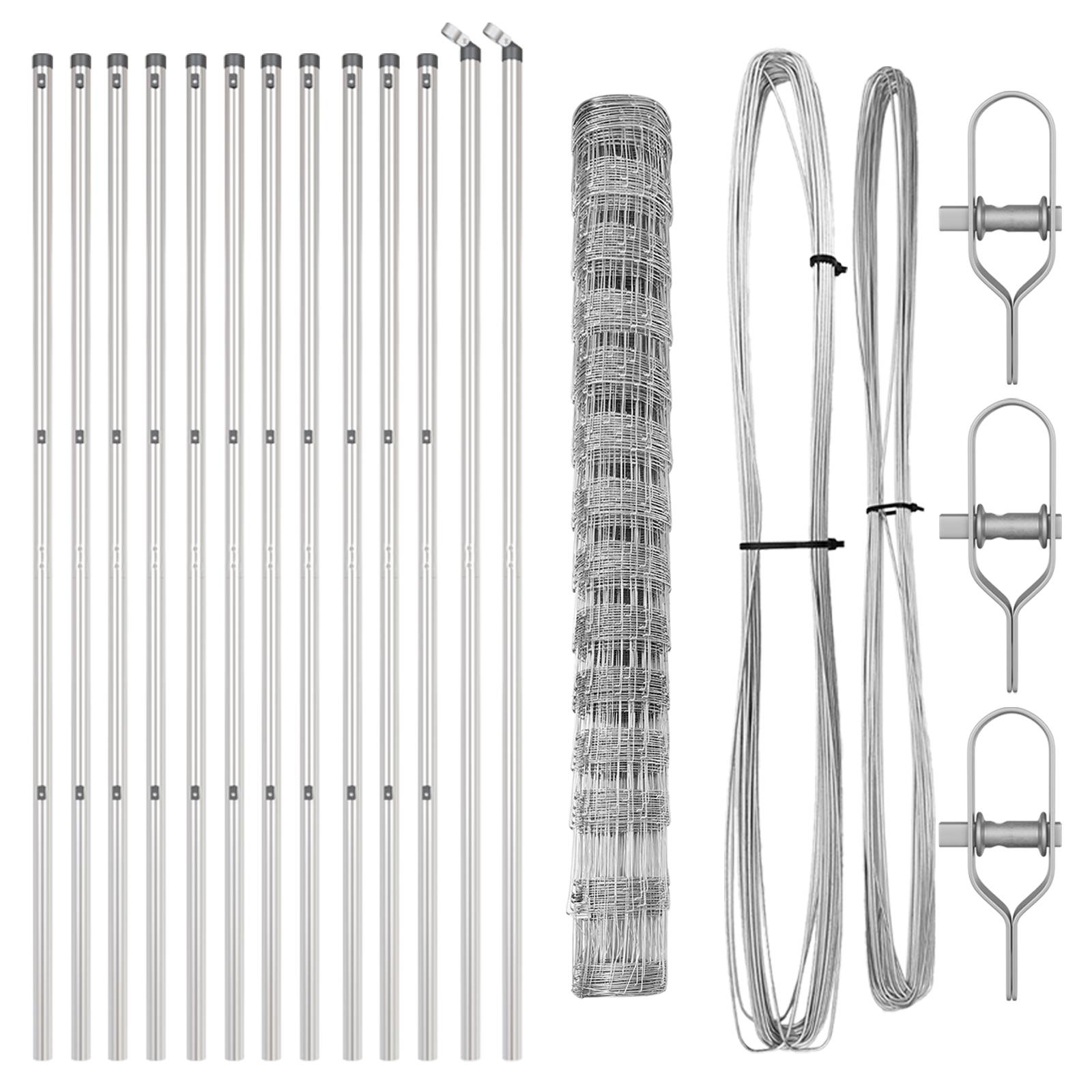 vidaXL Feldzaun 1,4x25 m Verzinkter Stahl