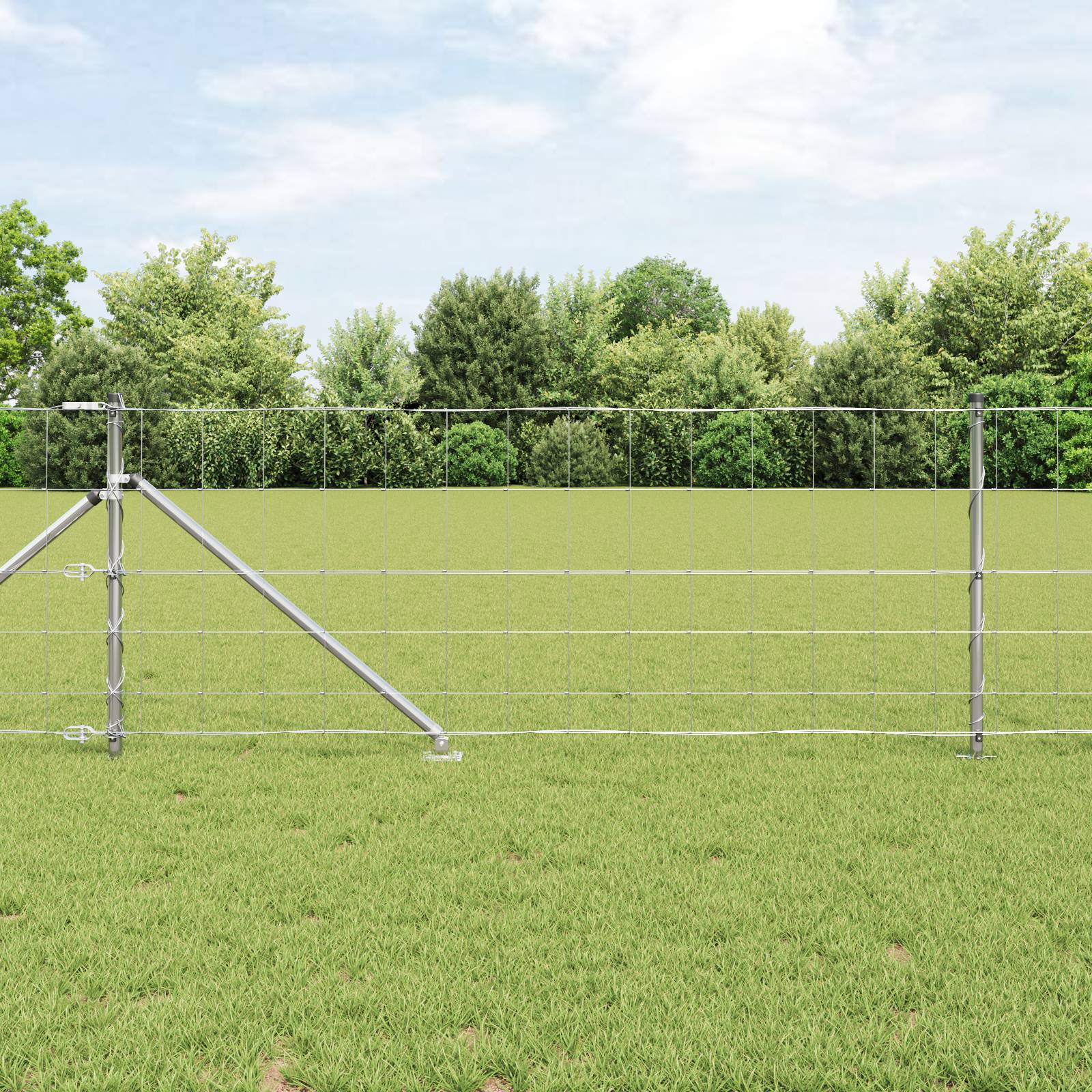vidaXL Feldzaun 0,8x50 m Verzinkter Stahl