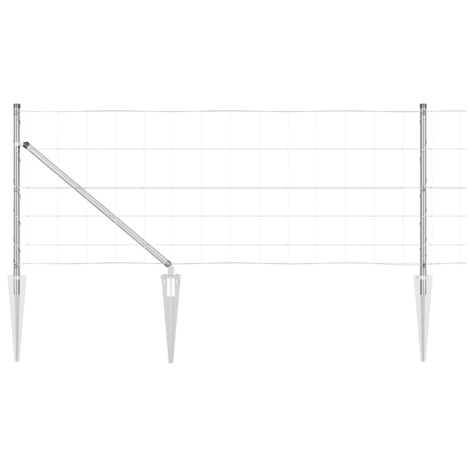 vidaXL Feldzaun 0,8x50 m Verzinkter Stahl